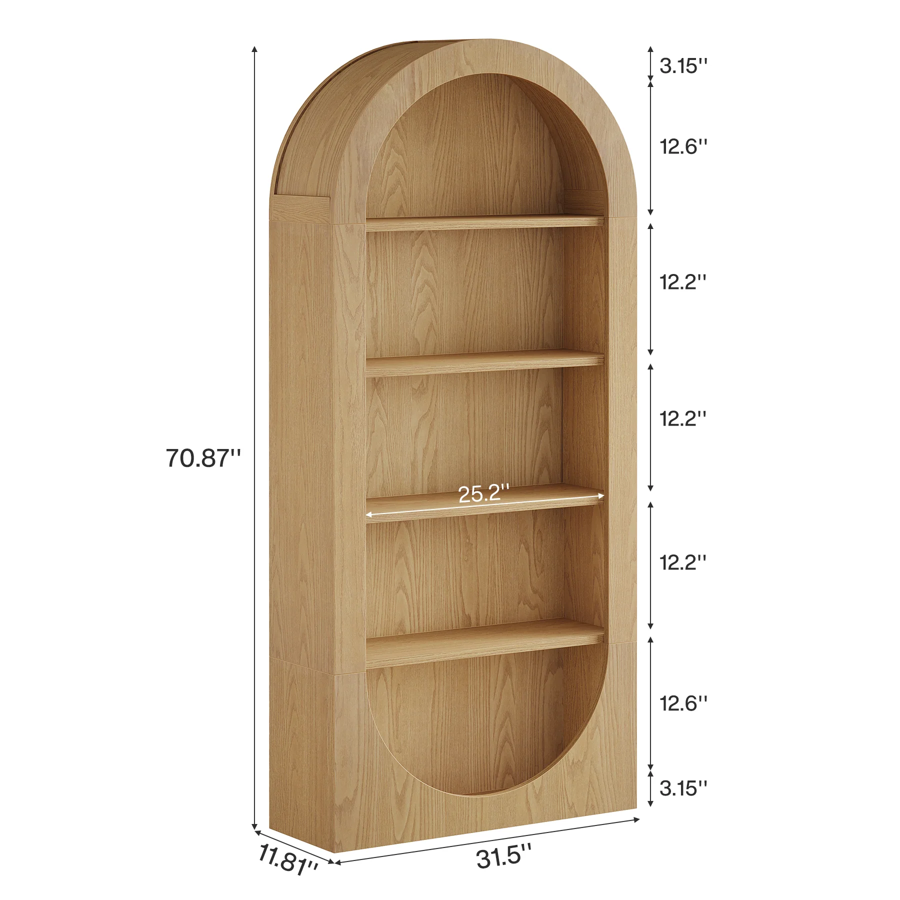 70.9" Shoe Rack, 5-Tier Arched Open Shoe Cabinet Storage Organizer - Image 2