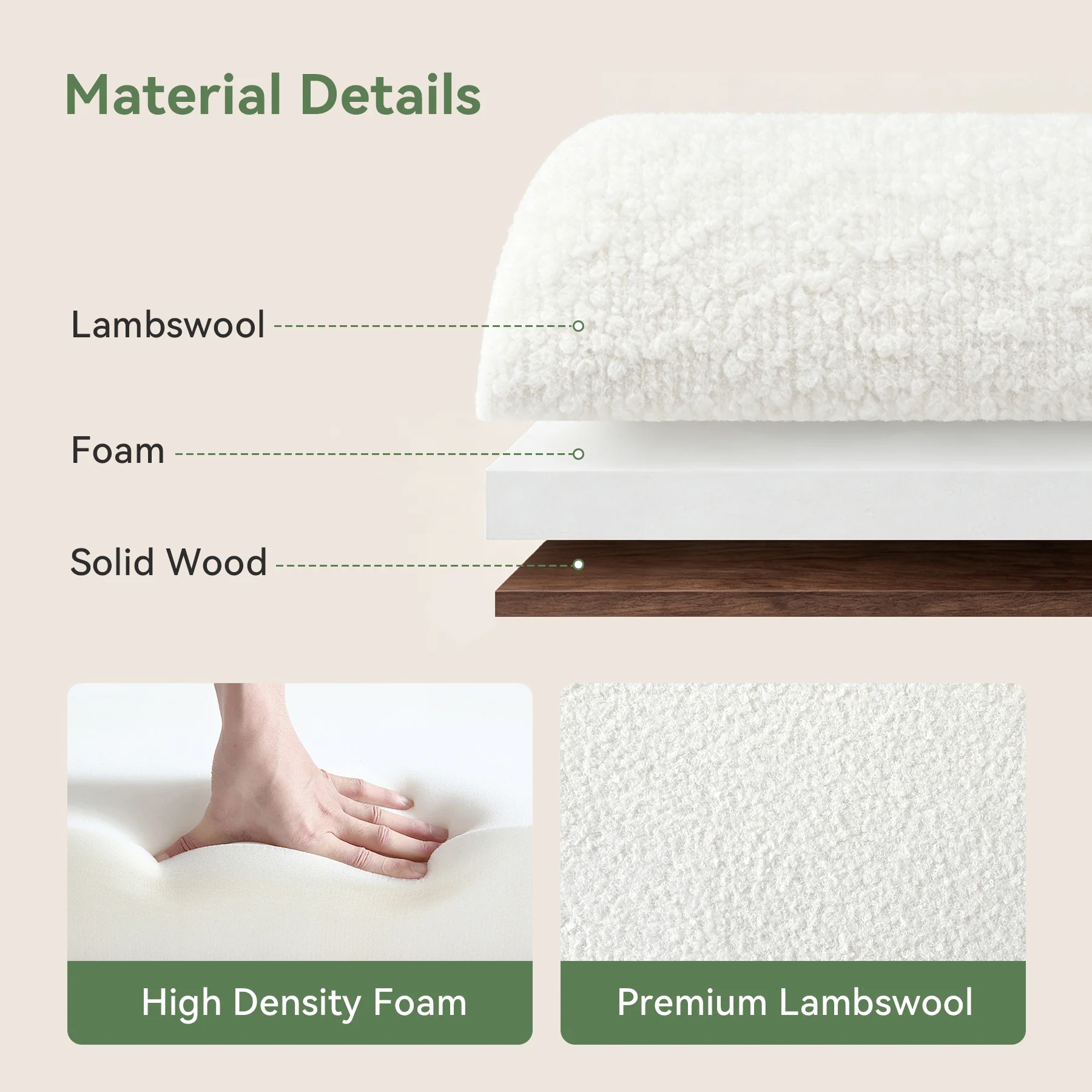 55.12" Upholstered Solid Wood Bench, End of Bed Bench with Backrest - Image 3