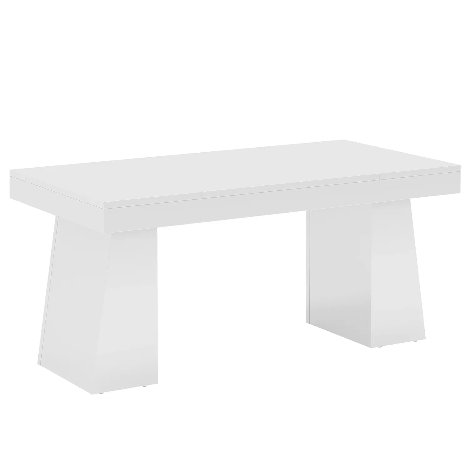 55" Executive Desk with Double Trapezoid Base, Modern Wooden Computer Desk for Home Office - Image 42