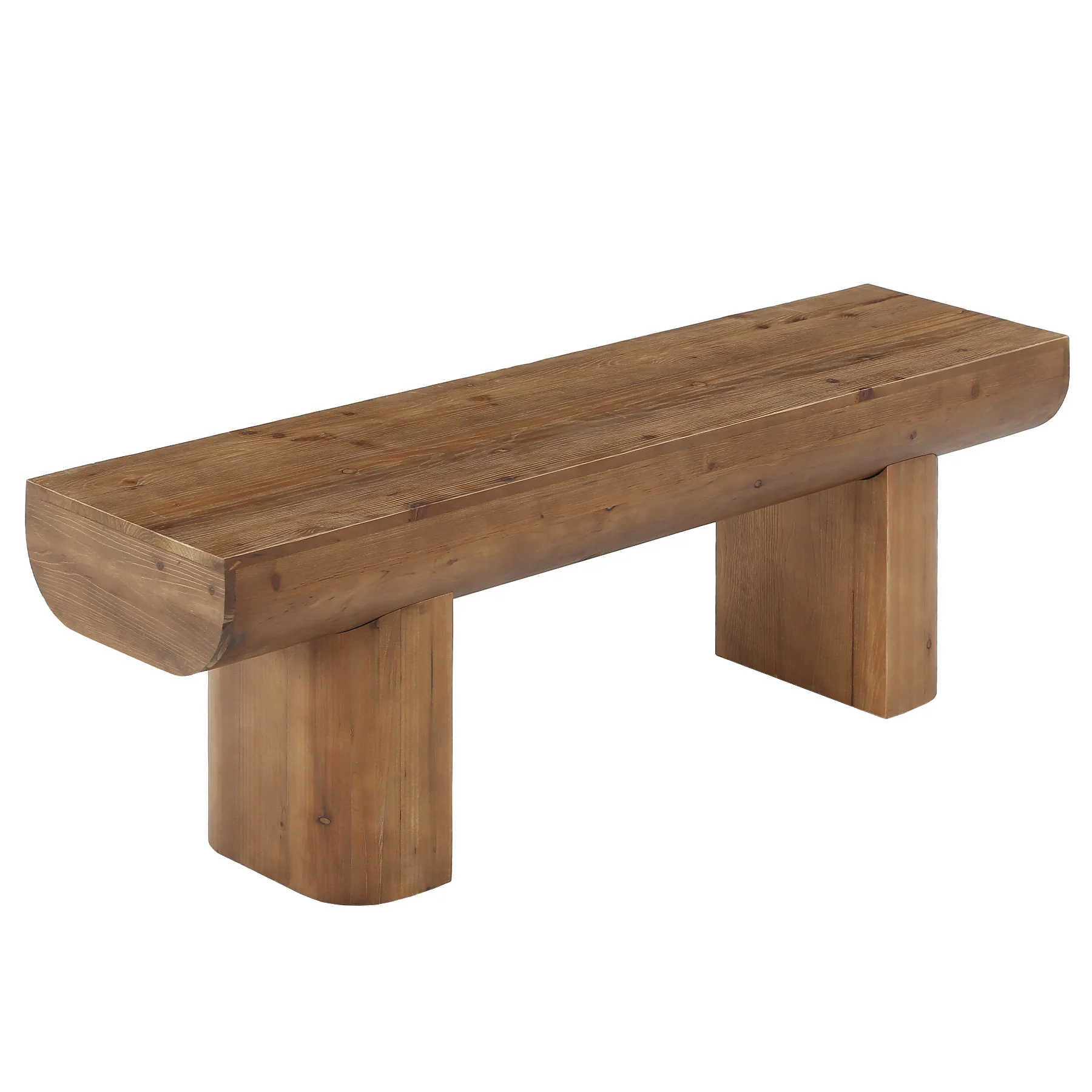 55" Solid Wood Entryway Bench, Farmhouse End of Bed Bench for Living Room - Image 9