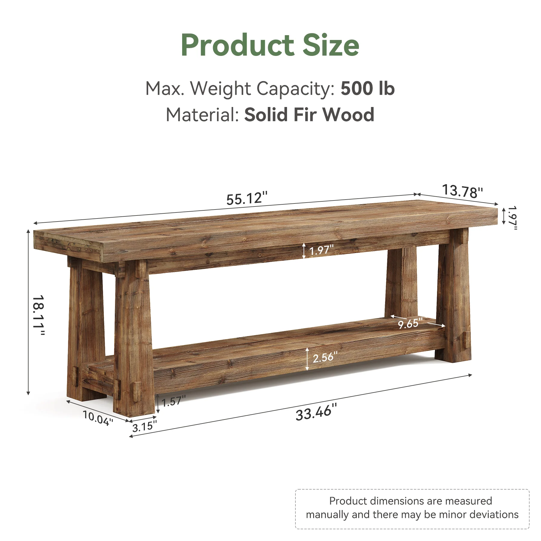 55" Entryway Bench, Foyer Bench with Shoe Storage for Hallway - Image 2