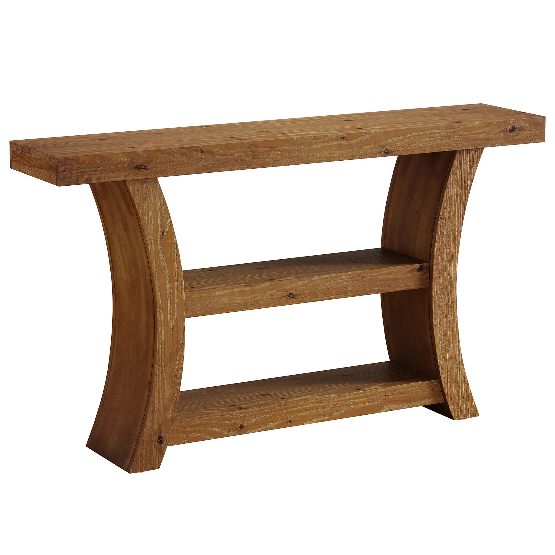 55" Solid Wood Console Table, 3-Tier Entryway Sofa Table with Open Shelves for Entrance - Image 9