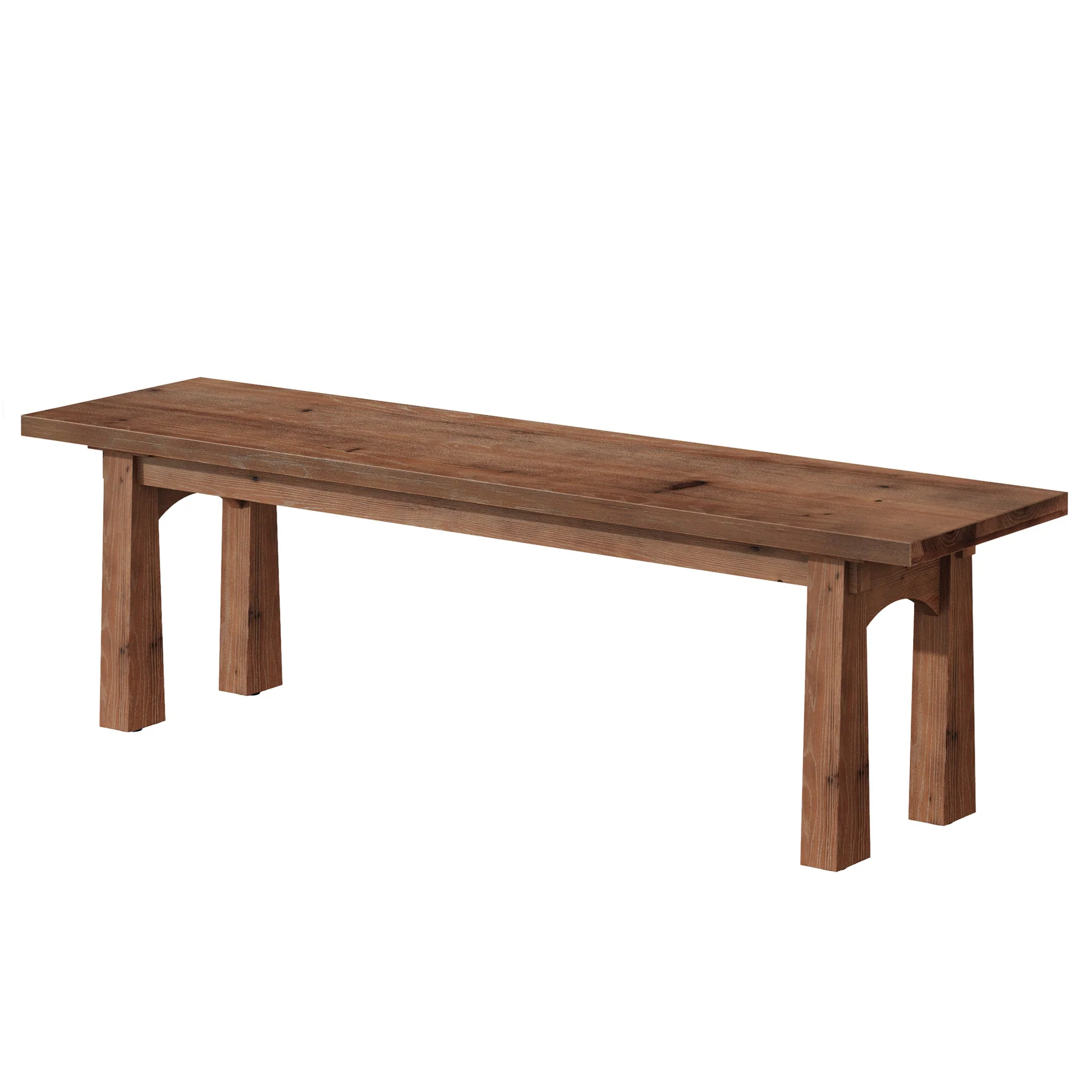 55" Solid Wood Entryway Bench, Farmhouse Shoe Bench End of Bed Bench, Easy Assembly - Image 9