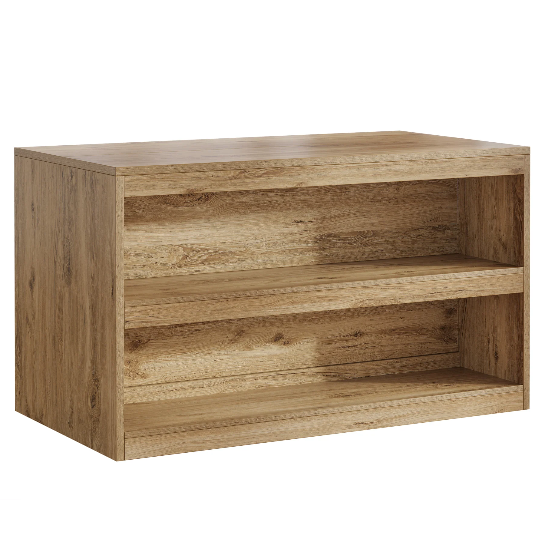 59" Home Bar Table, Rectangular Pub Table Coffee Bar Cabinet with 2-Tier Open Shelves - Image 10