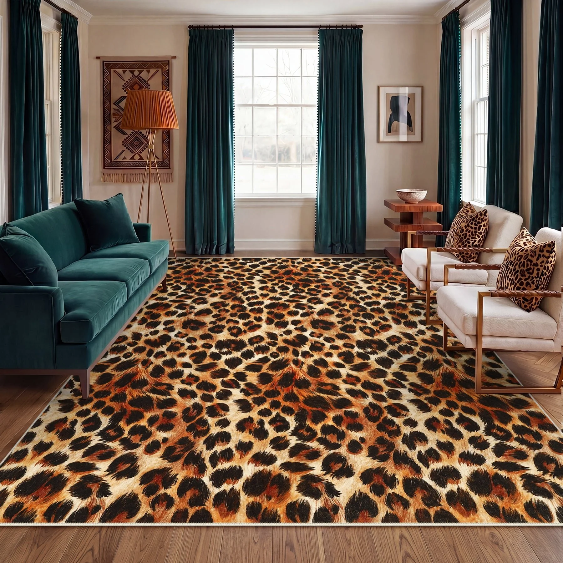 5x7/8x10 Leopard Print Area Rug, Animal Soft Carpet Machine Washable Cheetah Rug for Living Room, Oeko-Tex Certified - Image 21