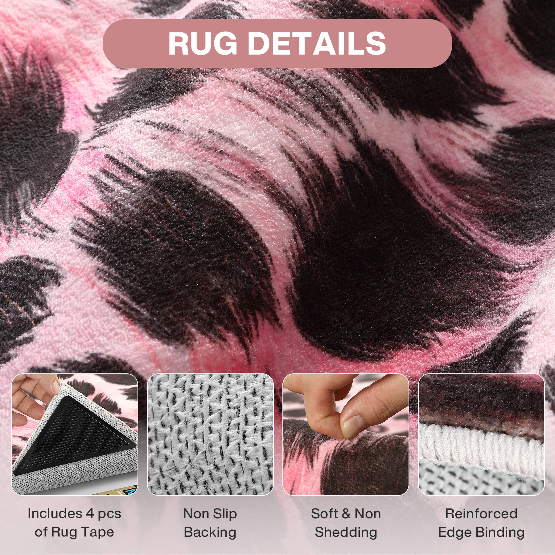 5x7/8x10 Leopard Print Area Rug, Animal Soft Carpet Machine Washable Cheetah Rug for Living Room, Oeko-Tex Certified - Image 8