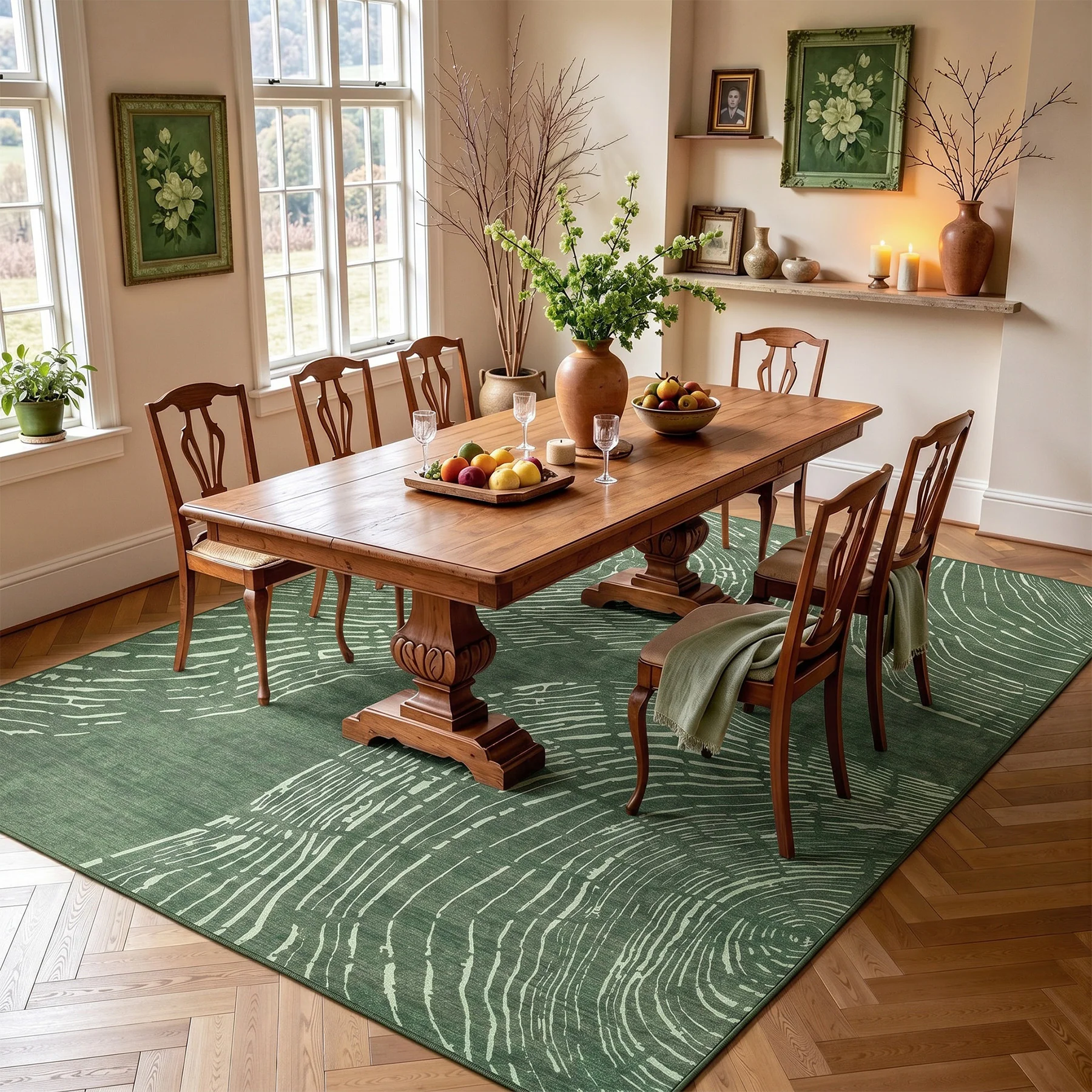5x7/8x10 Abstract Machine Washable Area Rug, Soft Boho Minimalist Non-Slip Low Pile Carpet, Oeko-Tex Certified - Image 11
