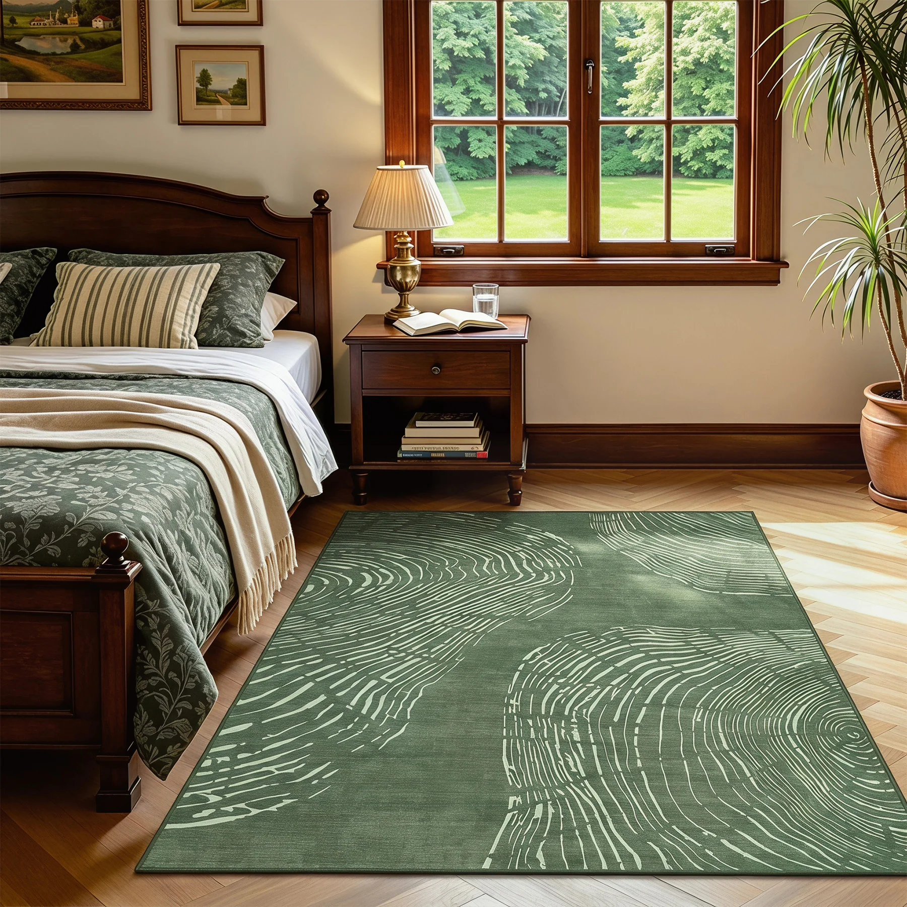 5x7/8x10 Abstract Machine Washable Area Rug, Soft Boho Minimalist Non-Slip Low Pile Carpet, Oeko-Tex Certified - Image 6