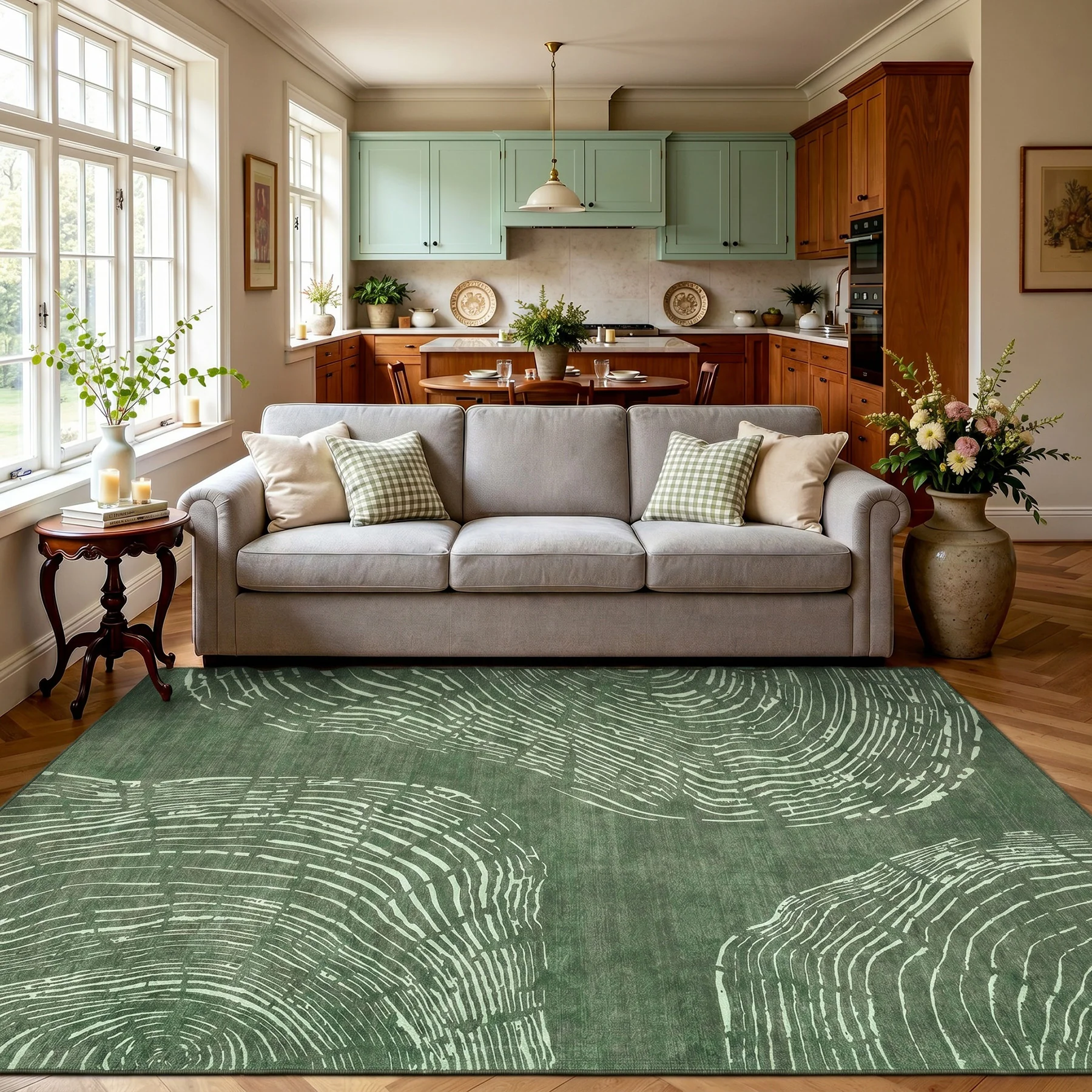 5x7/8x10 Abstract Machine Washable Area Rug, Soft Boho Minimalist Non-Slip Low Pile Carpet, Oeko-Tex Certified - Image 7