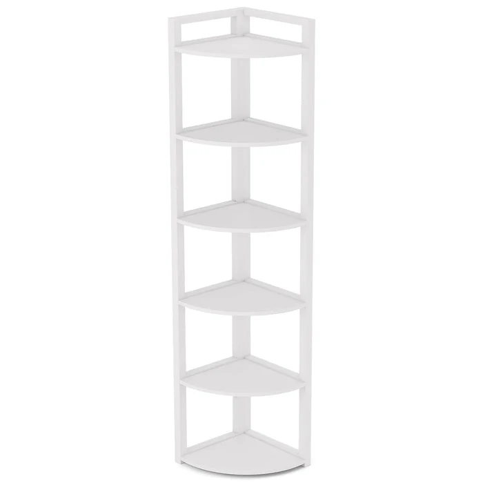 6-Tier Corner Shelf, 70.9 Inch Tall Corner Bookshelf Small Bookcase Rustic Corner Shelving Unit Storage Rack - Image 18