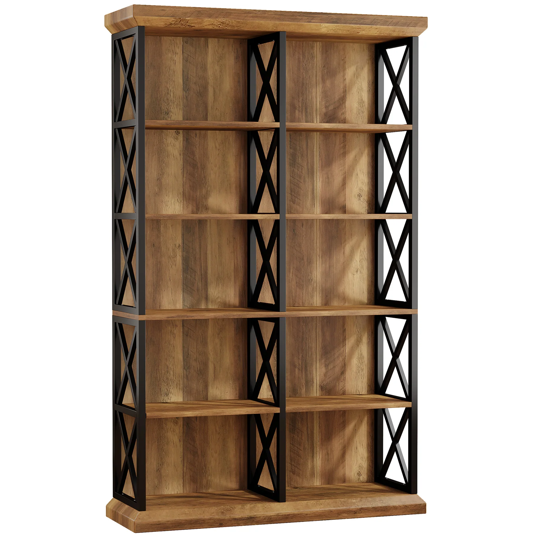 75" Tall Bookcase, 6-Tier Industrial Bookshelf Display Storage Etagere for Home Office - Image 8