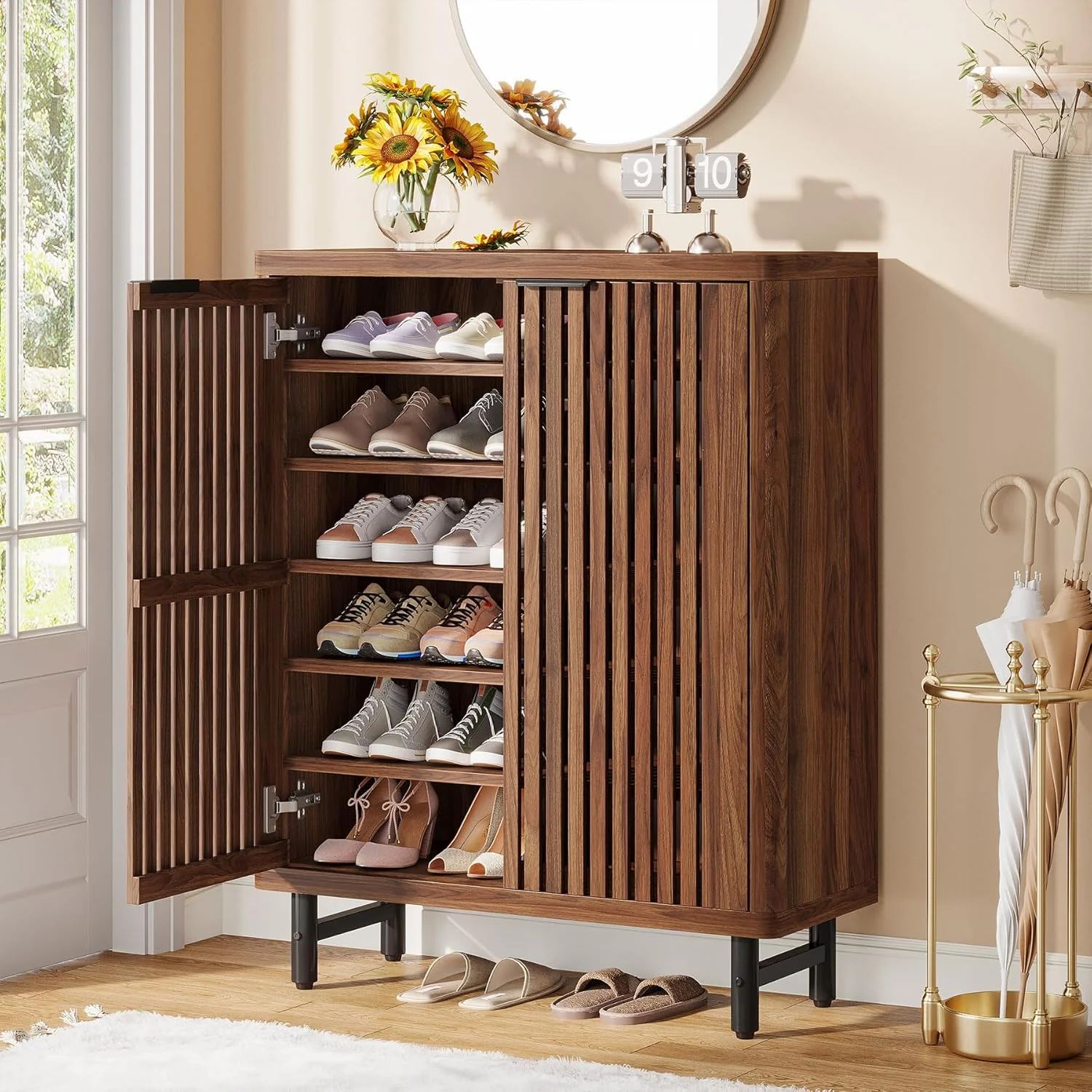 Modern Shoe Cabinet, 6-Tier Rack Organizer with Adjustable Shelves - Image 10