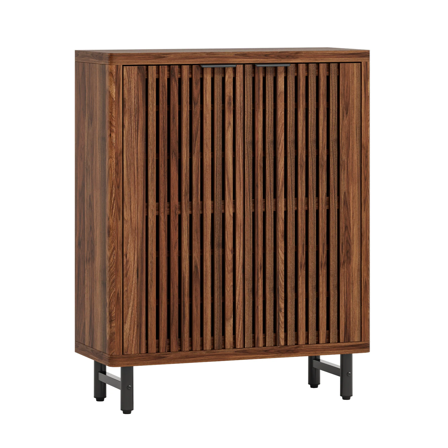 6-Tier Wooden Shoe Cabinet with Louvered Doors & Adjustable Shelves - Image 16