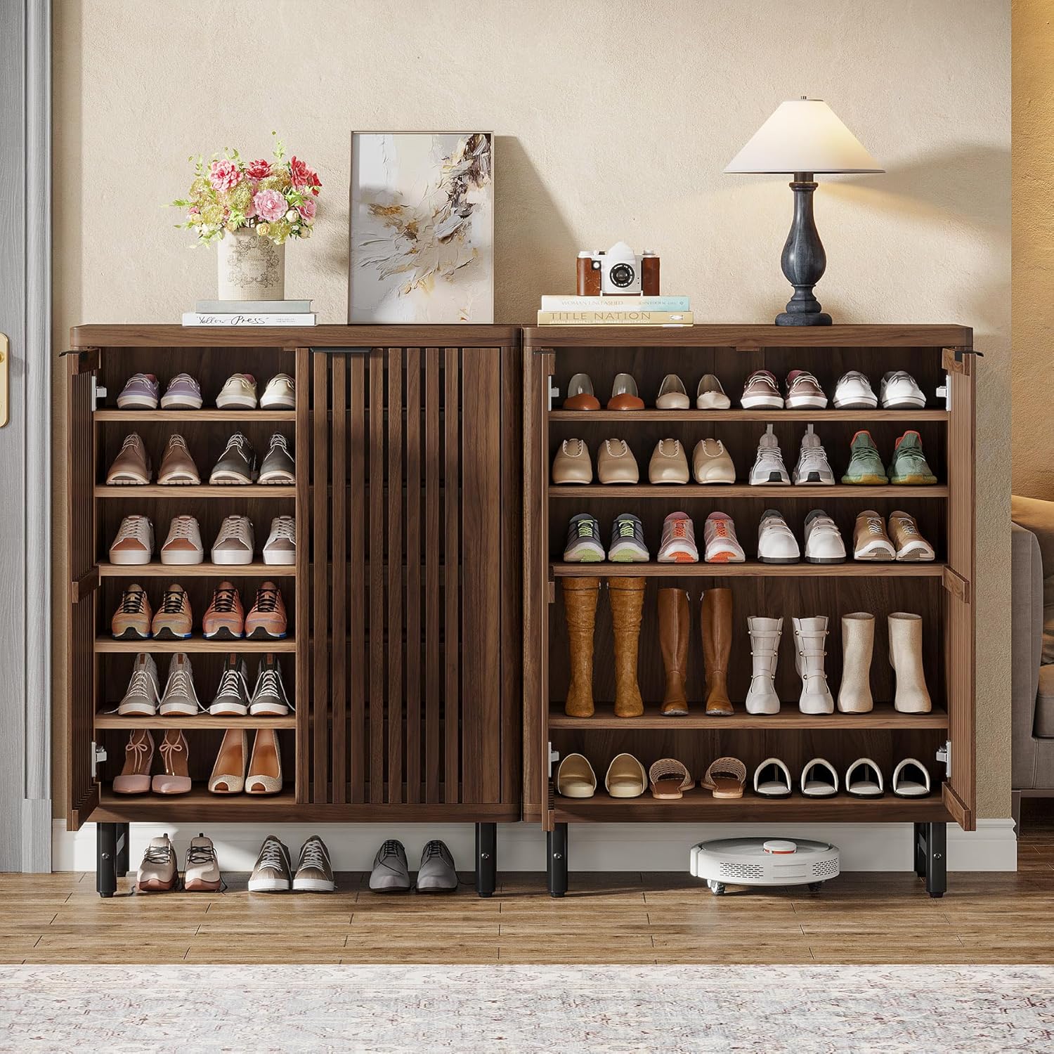 Modern Shoe Cabinet, 6-Tier Rack Organizer with Adjustable Shelves - Image 4