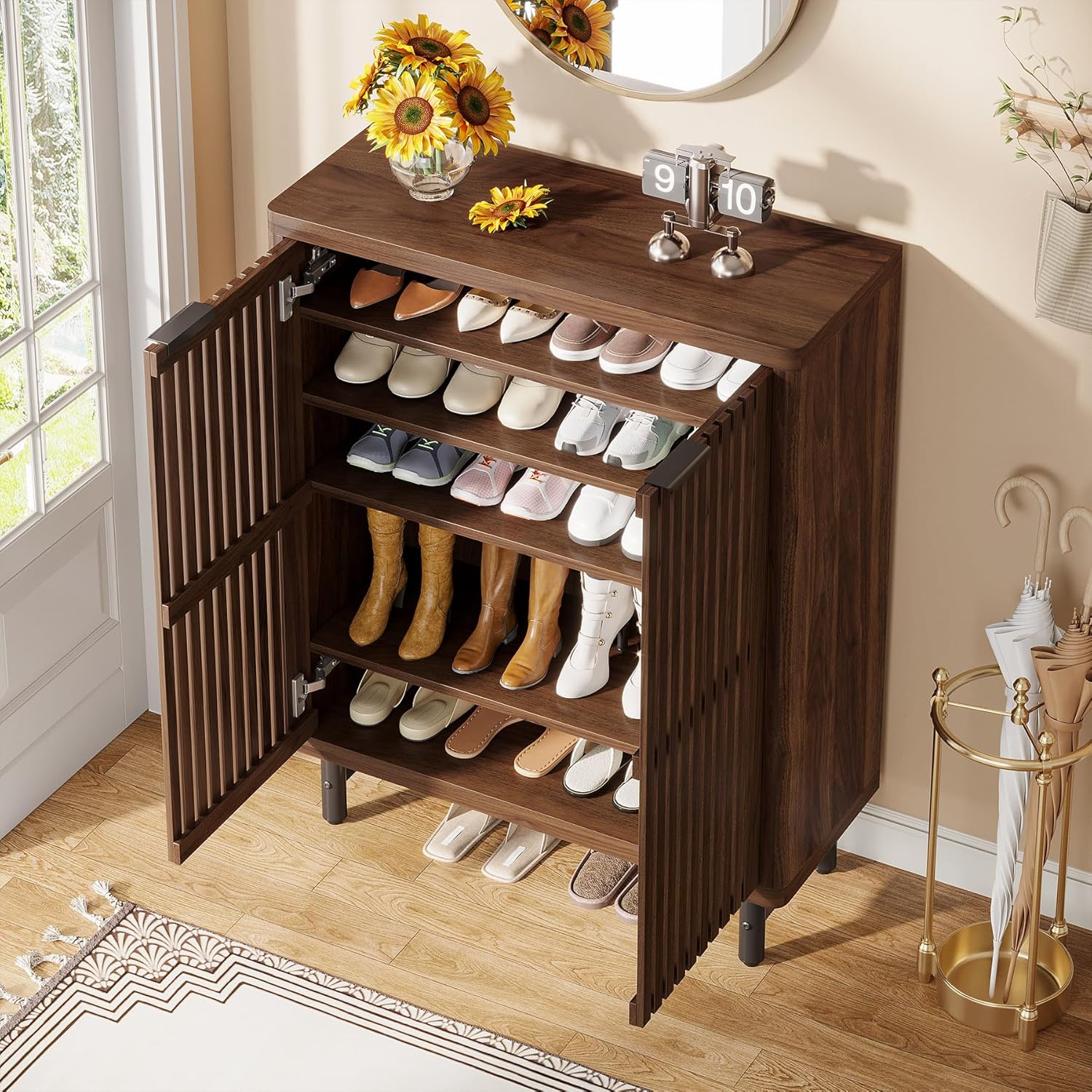 Modern Shoe Cabinet, 6-Tier Rack Organizer with Adjustable Shelves - Image 5