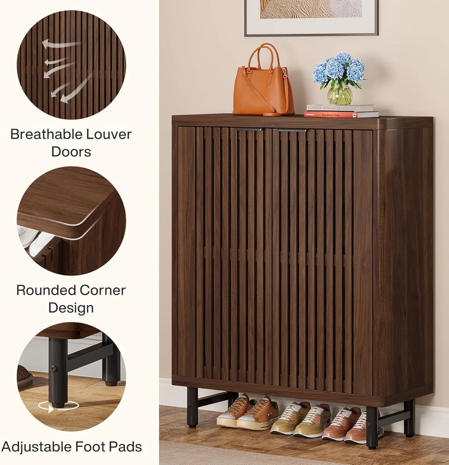 Modern Shoe Cabinet, 6-Tier Rack Organizer with Adjustable Shelves - Image 6