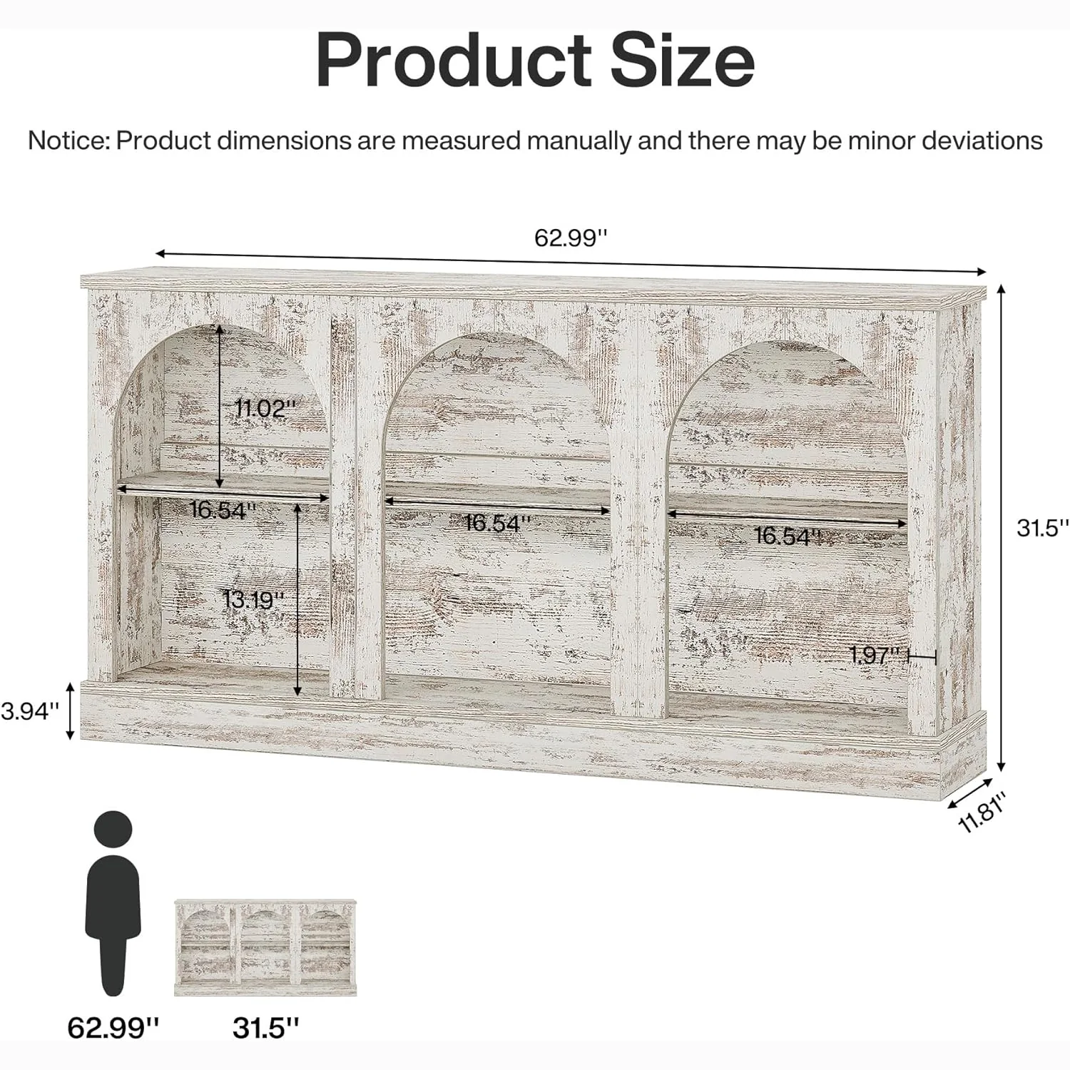 62.99“ Farmhouse TV Stand with Storage Cabinets, Media Console for Up to 65-Inch TV - Image 10