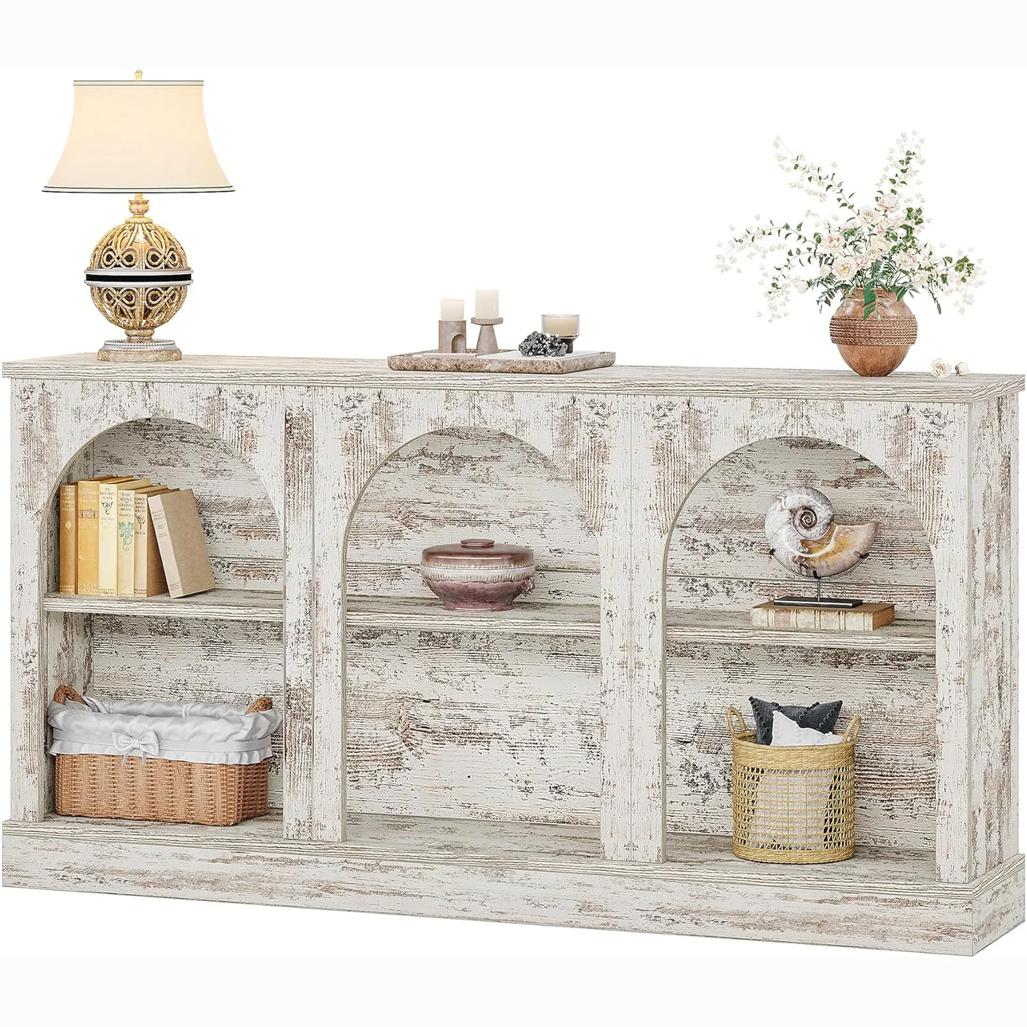 62.99“ Farmhouse TV Stand with Storage Cabinets, Media Console for Up to 65-Inch TV - Image 12