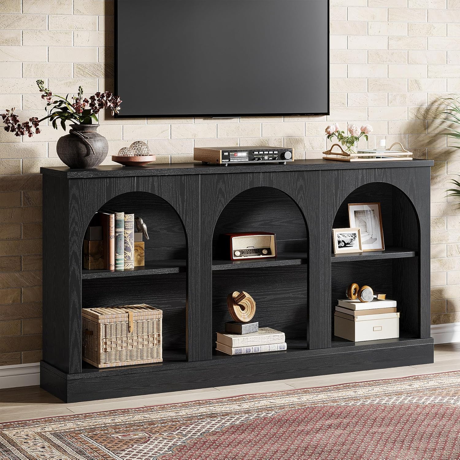 62.99“ Farmhouse TV Stand with Storage Cabinets, Media Console for Up to 65-Inch TV - Image 14