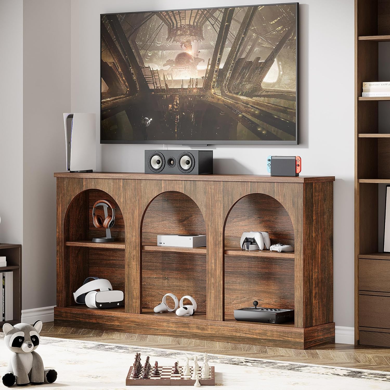 62.99“ Farmhouse TV Stand with Storage Cabinets, Media Console for Up to 65-Inch TV - Image 18
