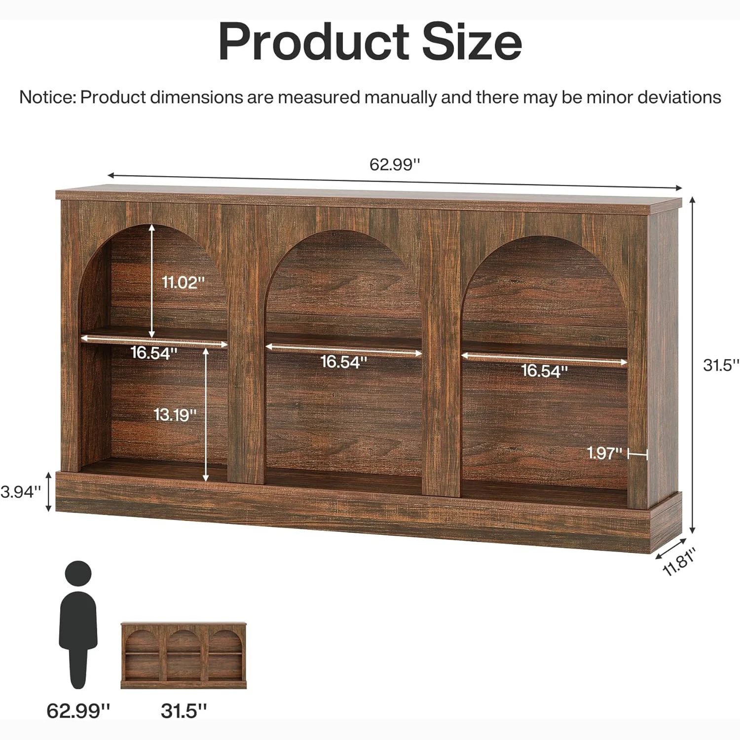 62.99“ Farmhouse TV Stand with Storage Cabinets, Media Console for Up to 65-Inch TV - Image 19