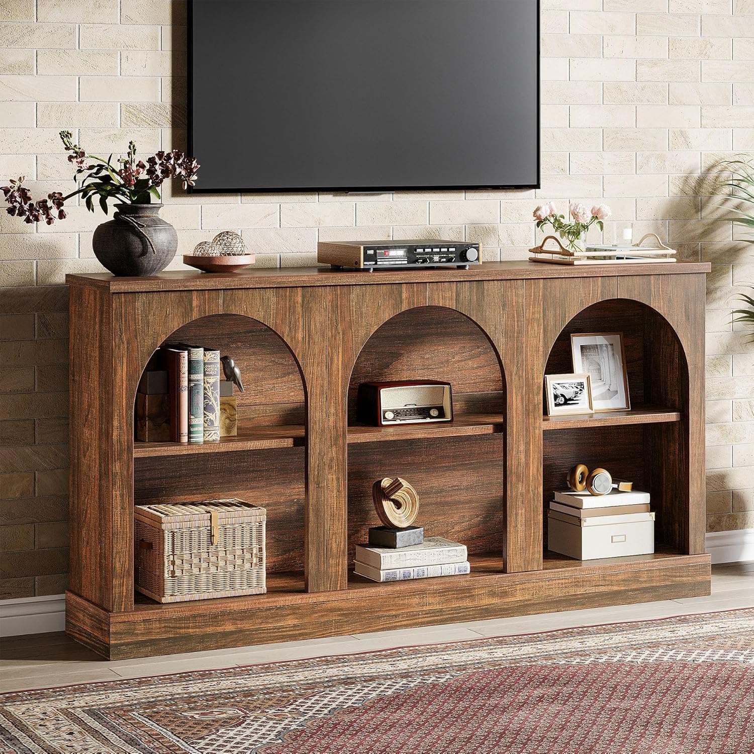 62.99“ Farmhouse TV Stand with Storage Cabinets, Media Console for Up to 65-Inch TV - Image 20