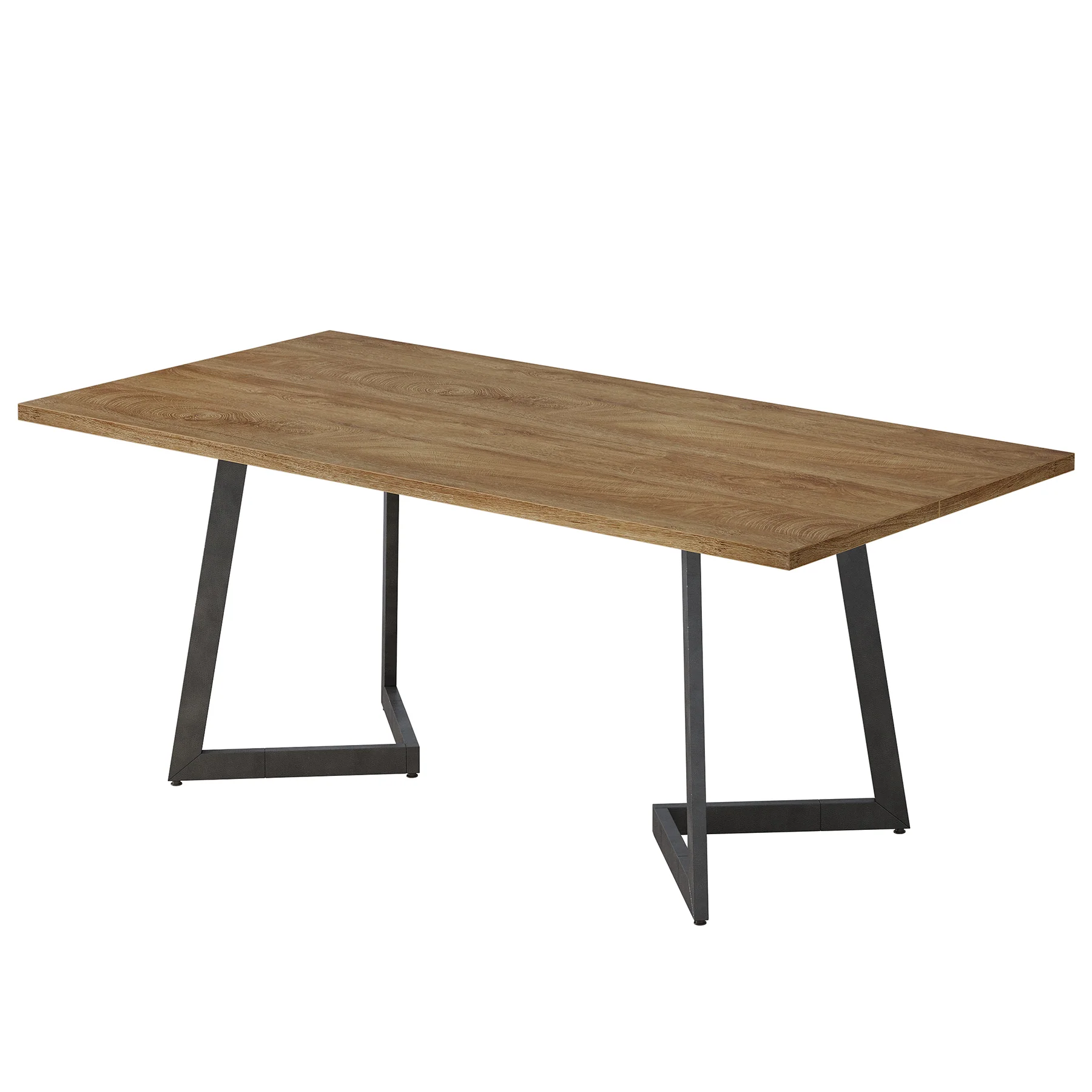 62" Rectangular Dining Table for 6, Modern Farmhouse Kitchen Table with Metal Legs for Dining Room - Image 6