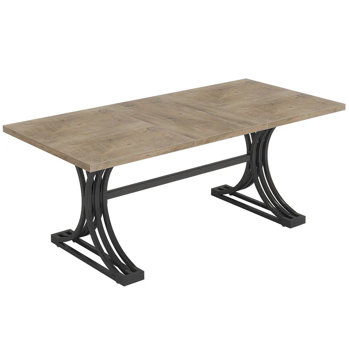 63" Computer Desk with Faux Marble Surface and Gold Metal Base, Modern Executive Desk - Image 11
