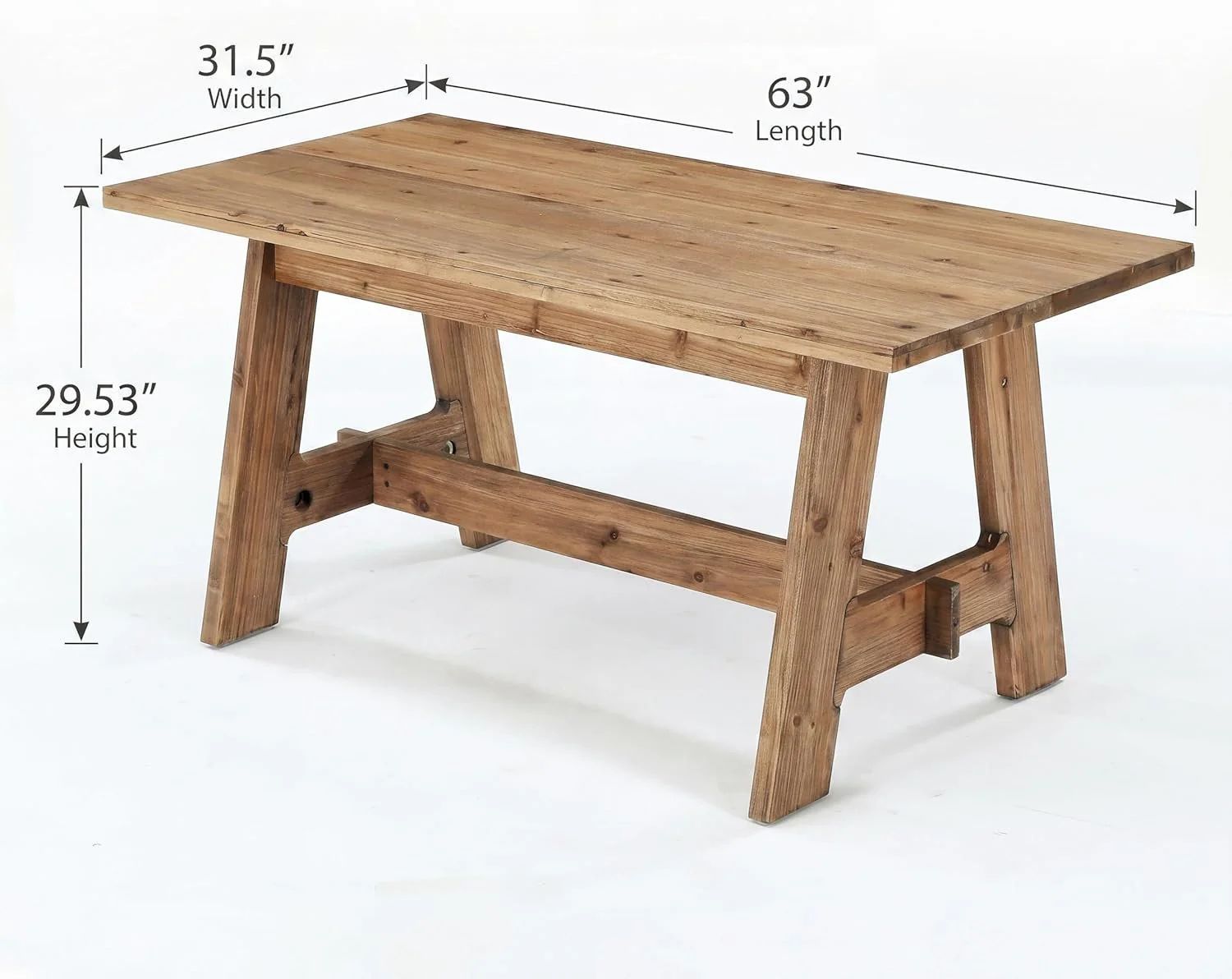 63" Conference Table, Solid Wood Meeting Desk for 4-6 People for Conference Room, Office - Image 2