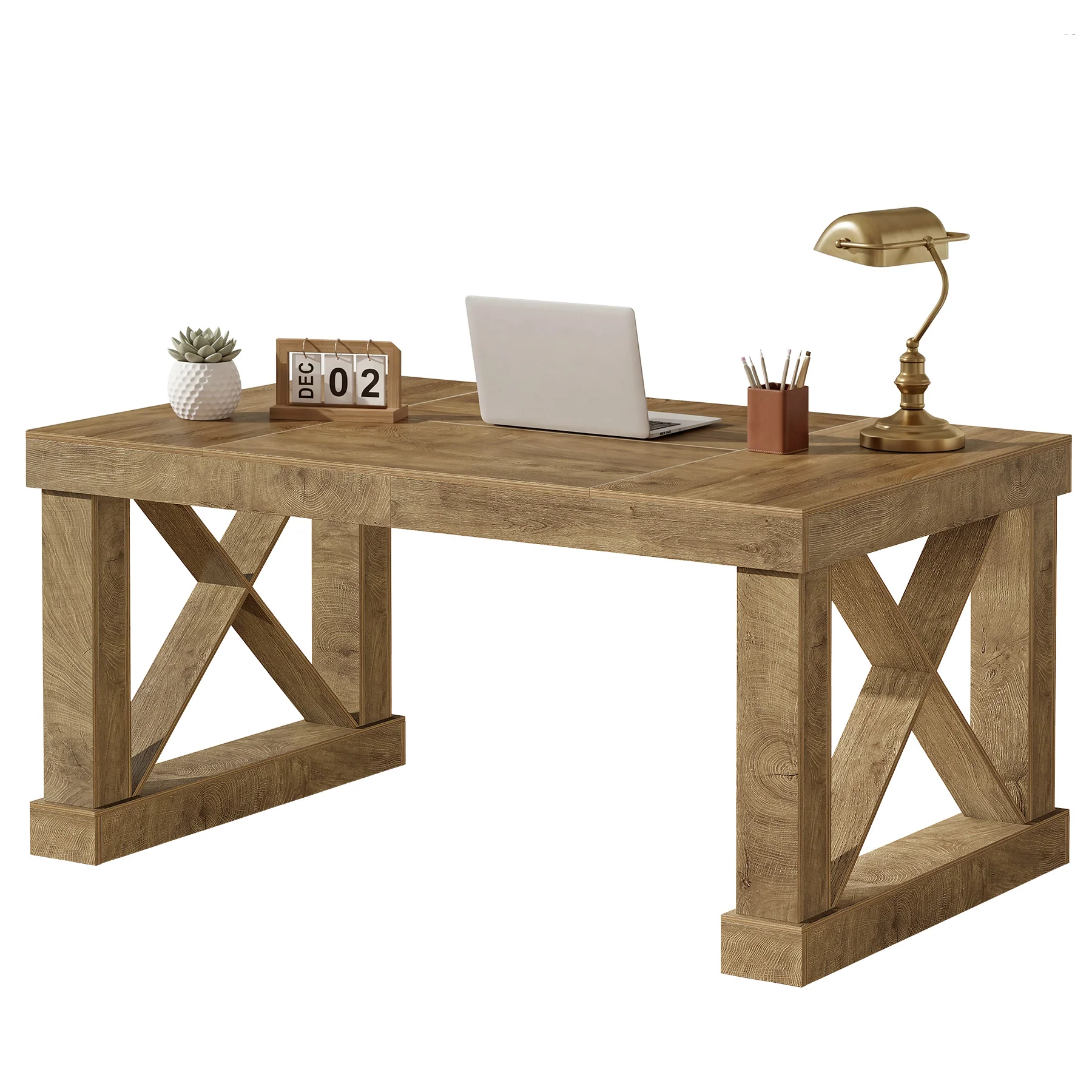 63" Executive Office Desk, Farmhouse Computer Desk with Heavy-Duty Frame for Home Office - Image 8