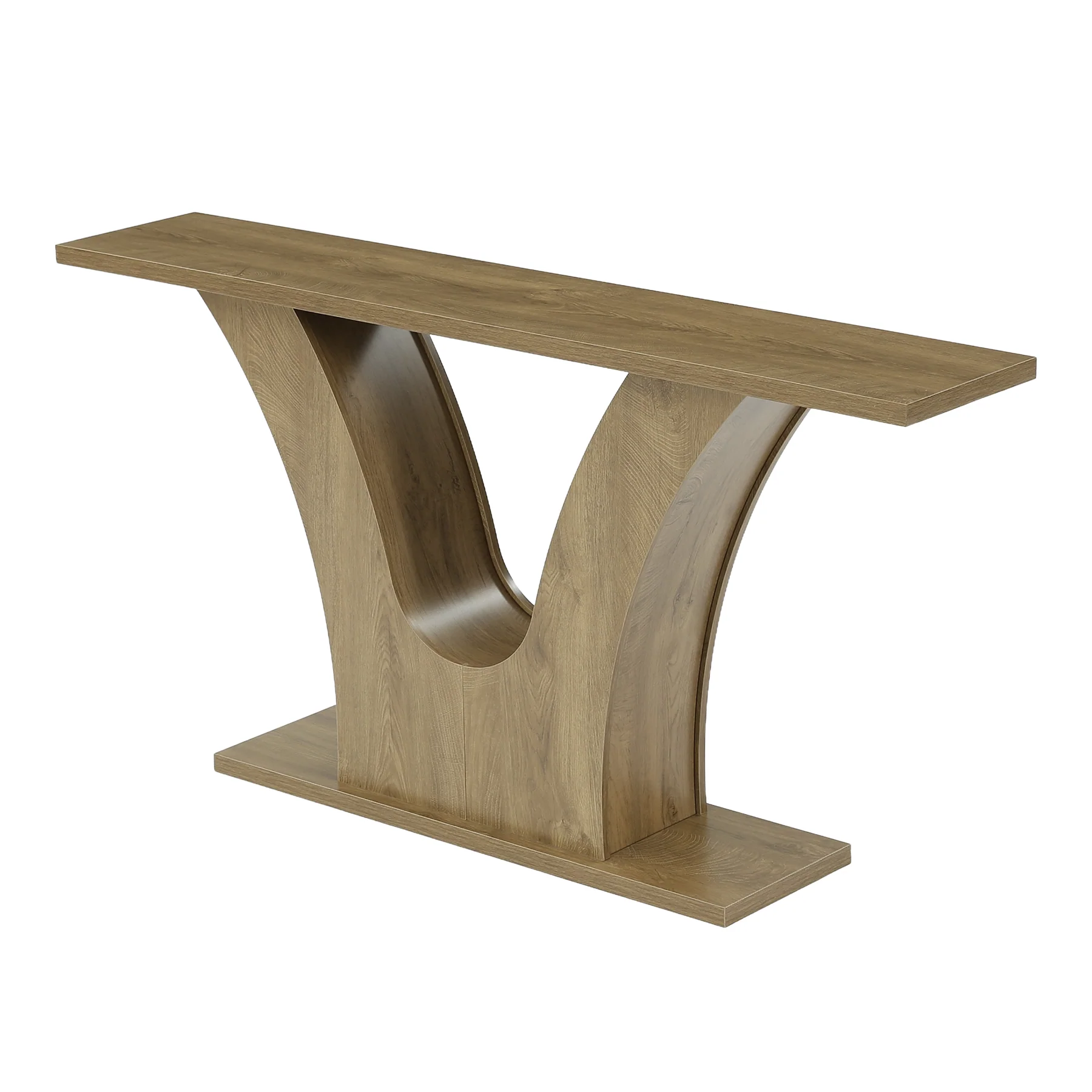 63" Farmhouse Console Table with 2-Tier Storage, Narrow Sofa Table with Curved U-Shape Base - Image 10