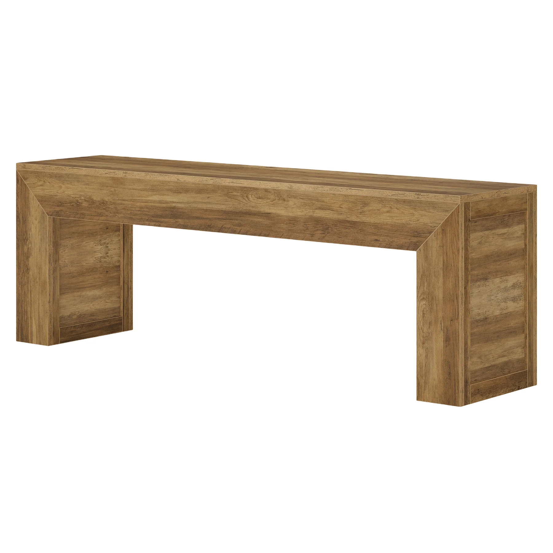 63" Farmhouse Entryway Bench, Wooden Shoe Storage Bench for Hallway, End of Bed, or Dining Seating - Image 9