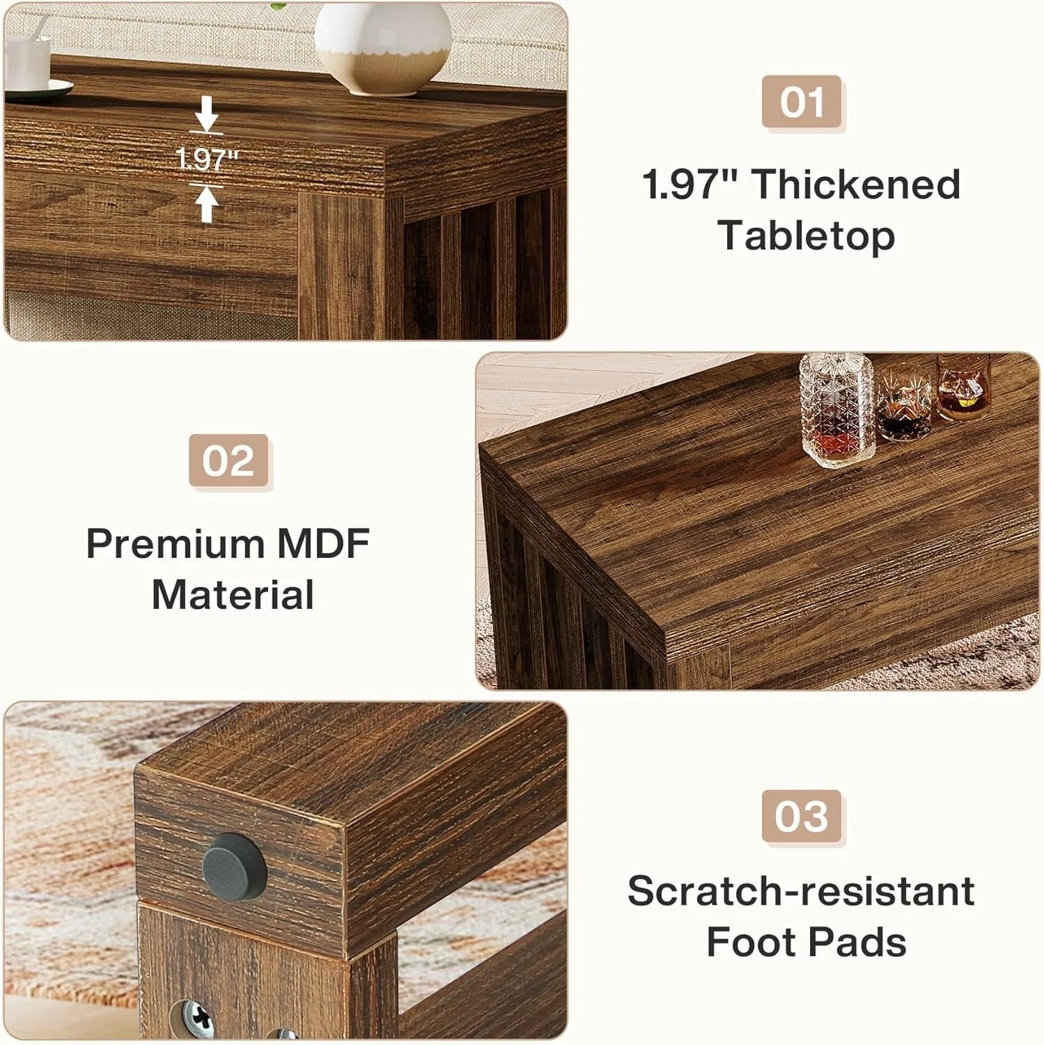 63" Bar Table, Farmhouse Counter Height Pub Dining Table for Bistro - Image 9