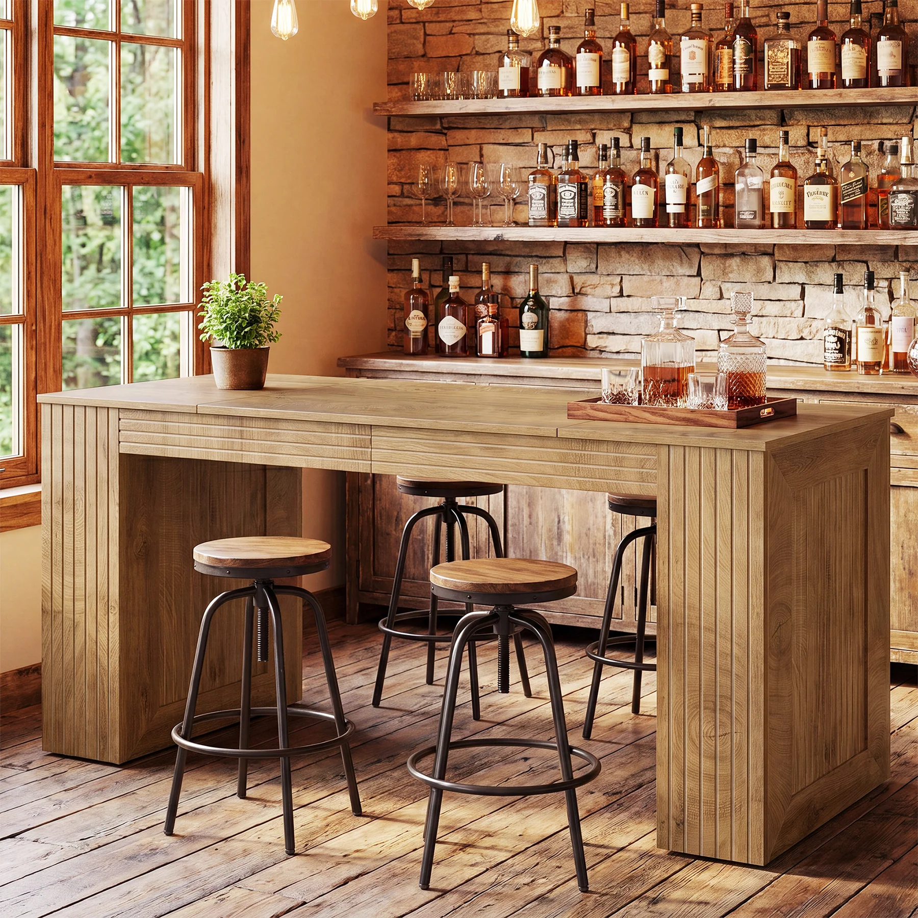 Tribesigns 62.99-Inch Counter Height Pub Table with Strong Frame, Farmhouse Bar Table for Kitchen(Only Table) - Image 11