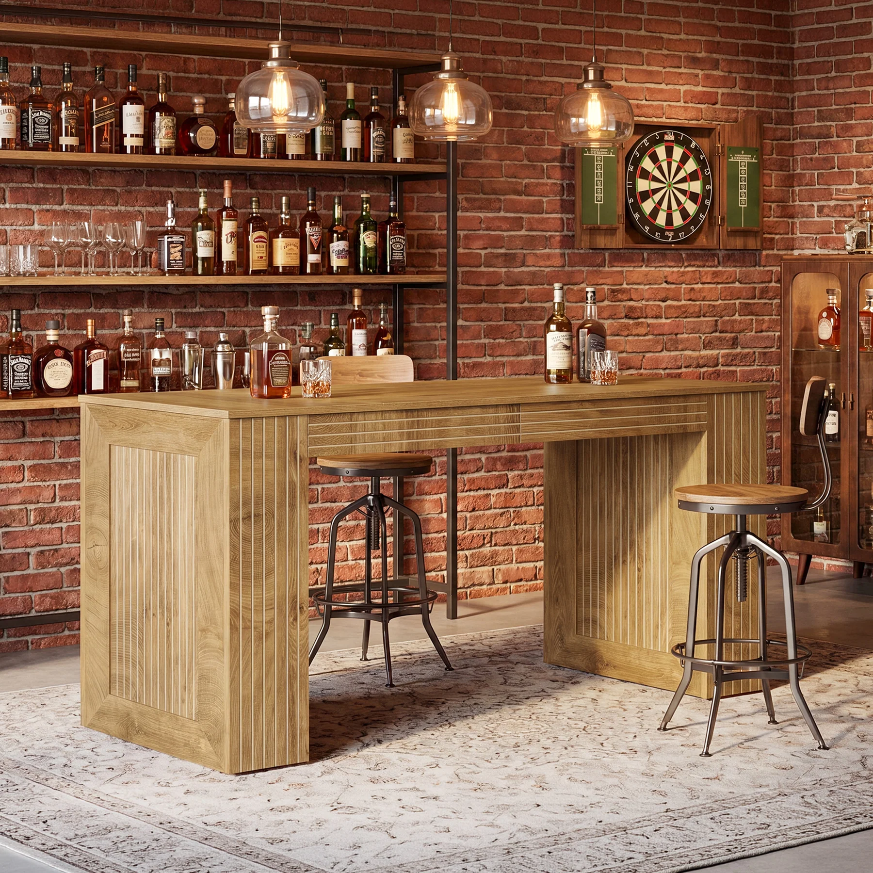 Tribesigns 62.99-Inch Counter Height Pub Table with Strong Frame, Farmhouse Bar Table for Kitchen(Only Table) - Image 13