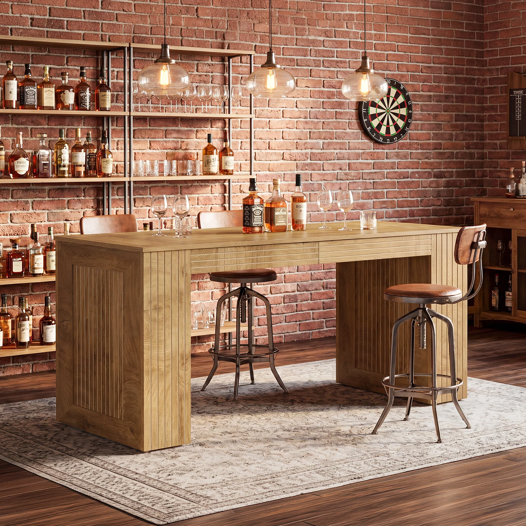 Tribesigns 62.99-Inch Counter Height Pub Table with Strong Frame, Farmhouse Bar Table for Kitchen(Only Table) - Image 14