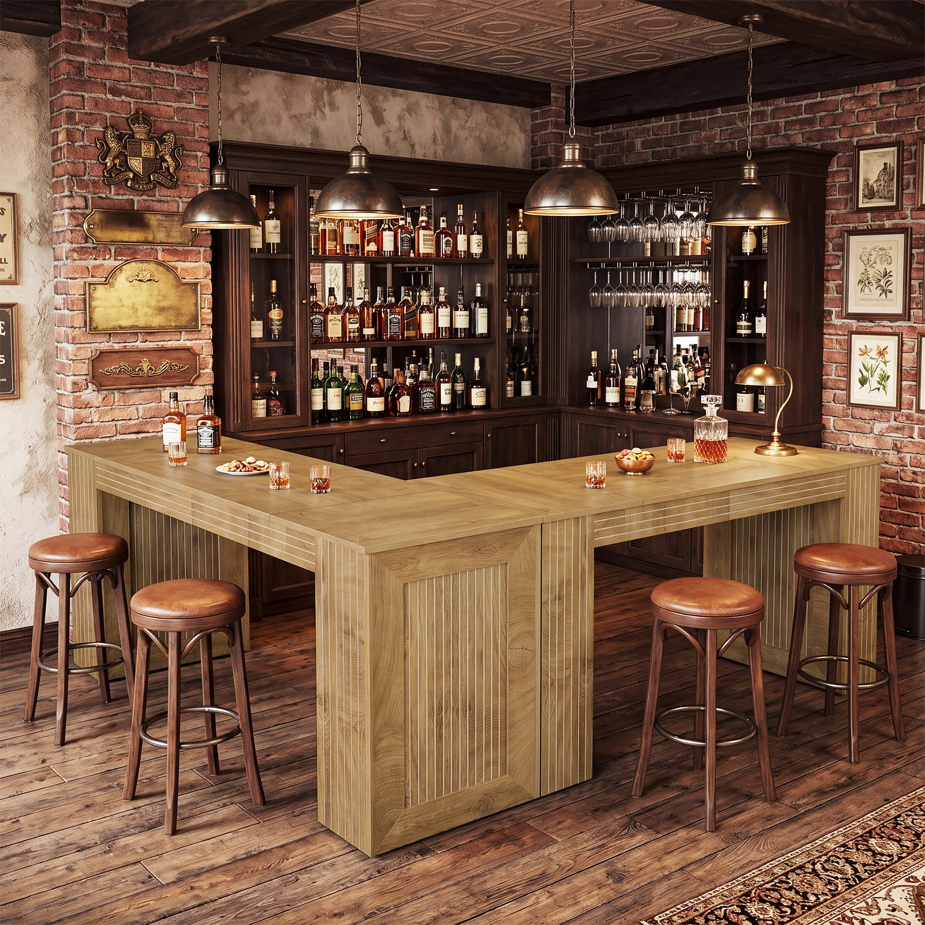 Tribesigns 62.99-Inch Counter Height Pub Table with Strong Frame, Farmhouse Bar Table for Kitchen(Only Table) - Image 6