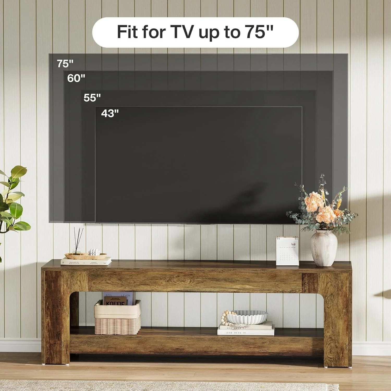 63" TV Stand, Entertainment Center Television Console for up to 75-Inch TVs - Image 6