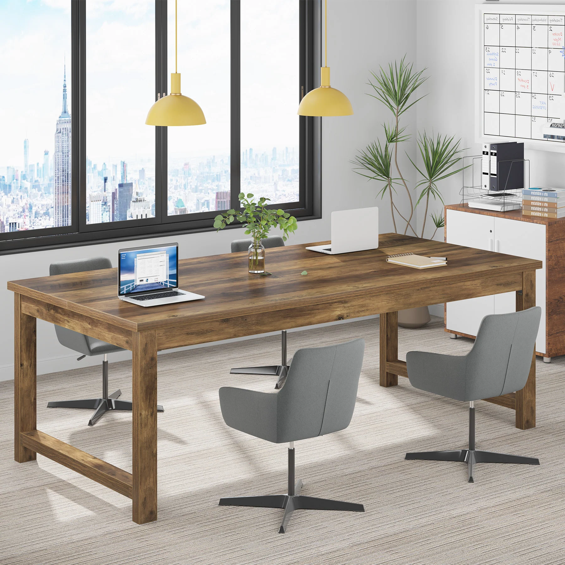 63" Executive Desk, Sturdy Home Office Computer Desk Writing Table - Image 4
