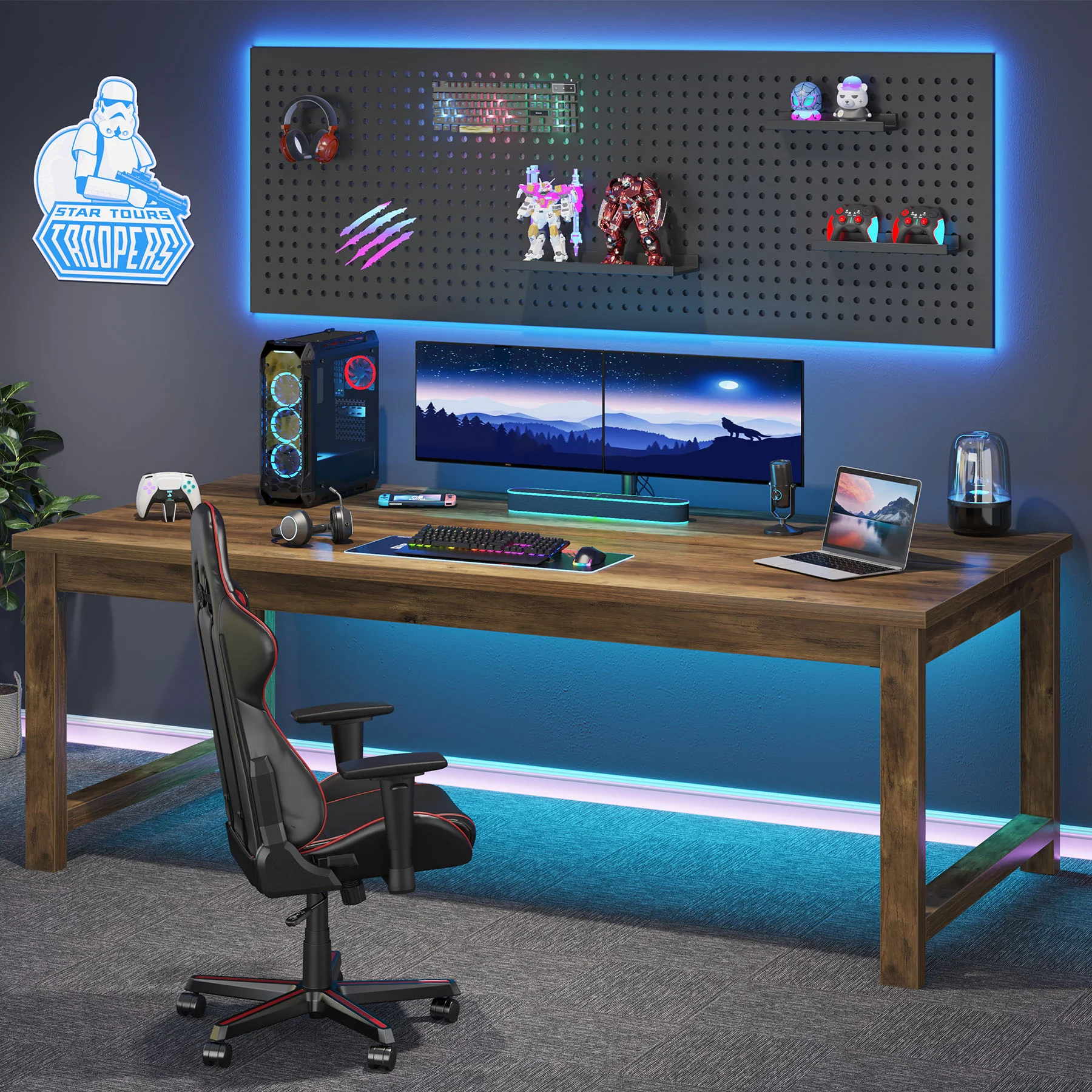 63" Executive Desk, Sturdy Home Office Computer Desk Writing Table - Image 6