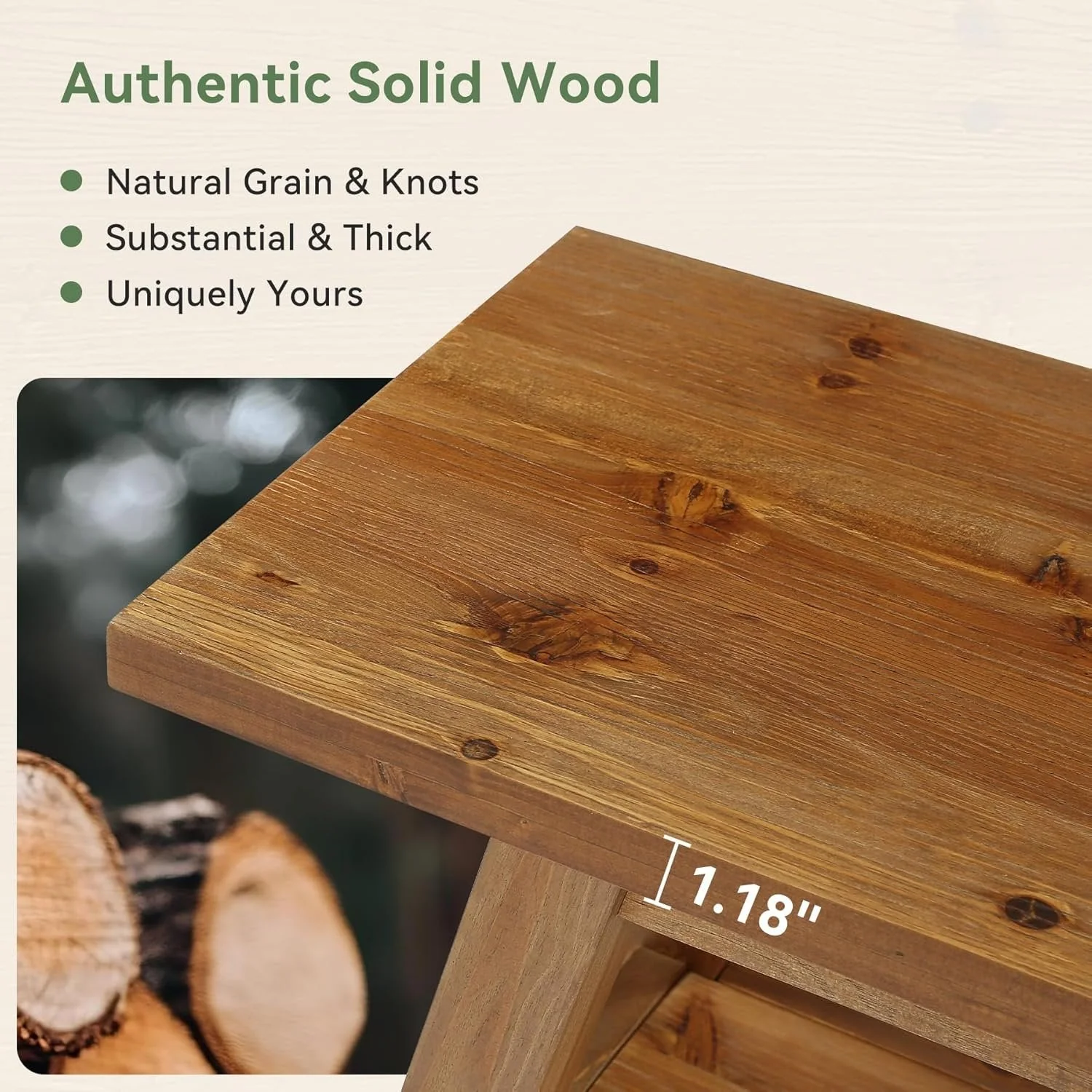 63" Solid Wood Entryway Bench, Hallway Shoe Bench with Storage Shelf - Image 8