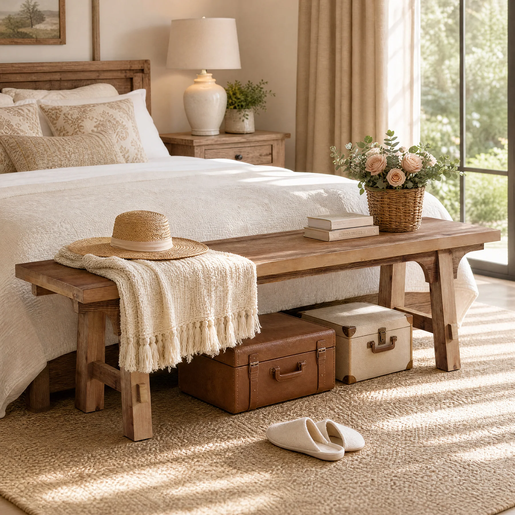 63" Solid Wood Entryway Bench, Long Shoe Bench End of Bed Bench for Bedroom - Image 4