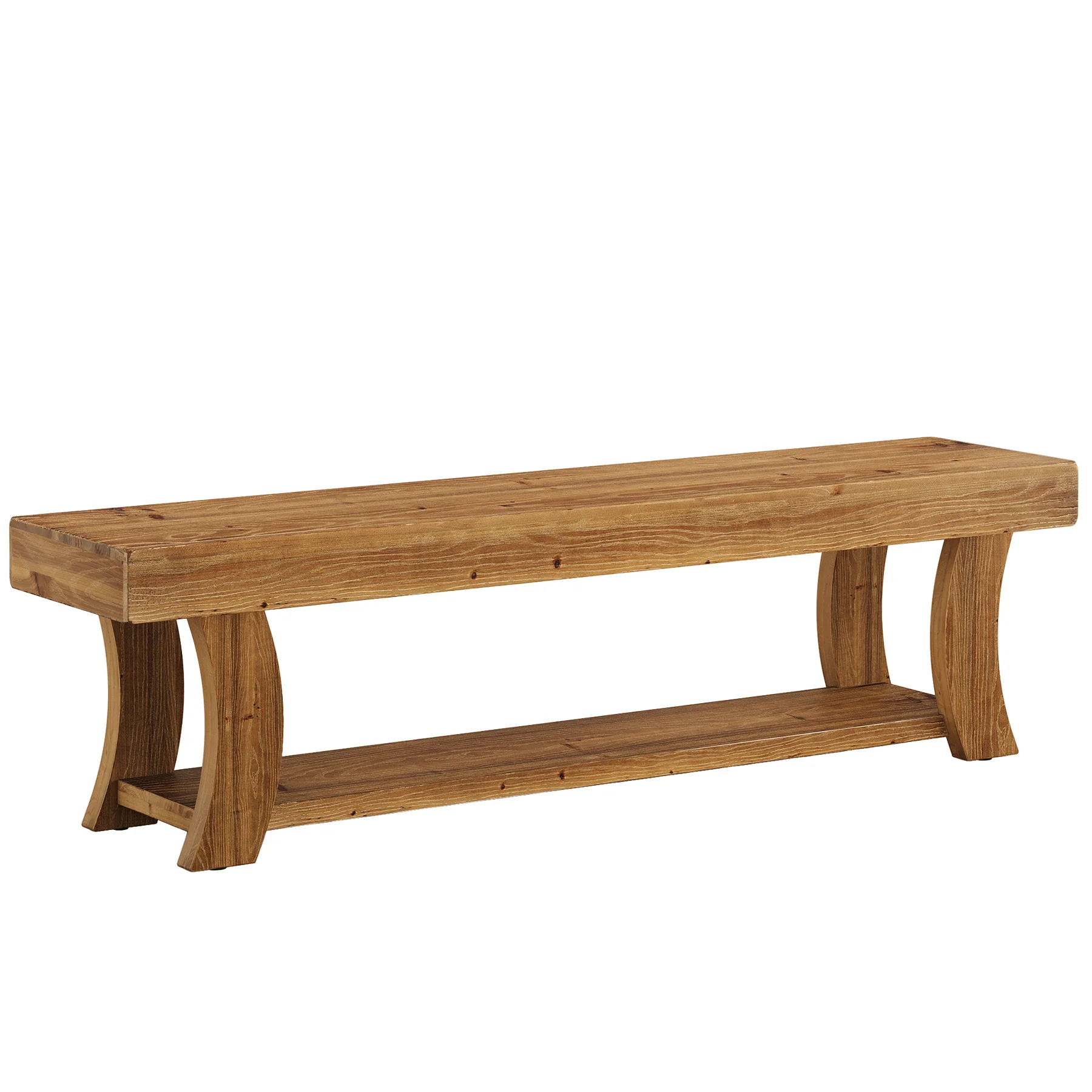 63" Solid Wood Entryway Bench, Narrow Shoe Storage Bench End of Bed Seat for Entryway - Image 9