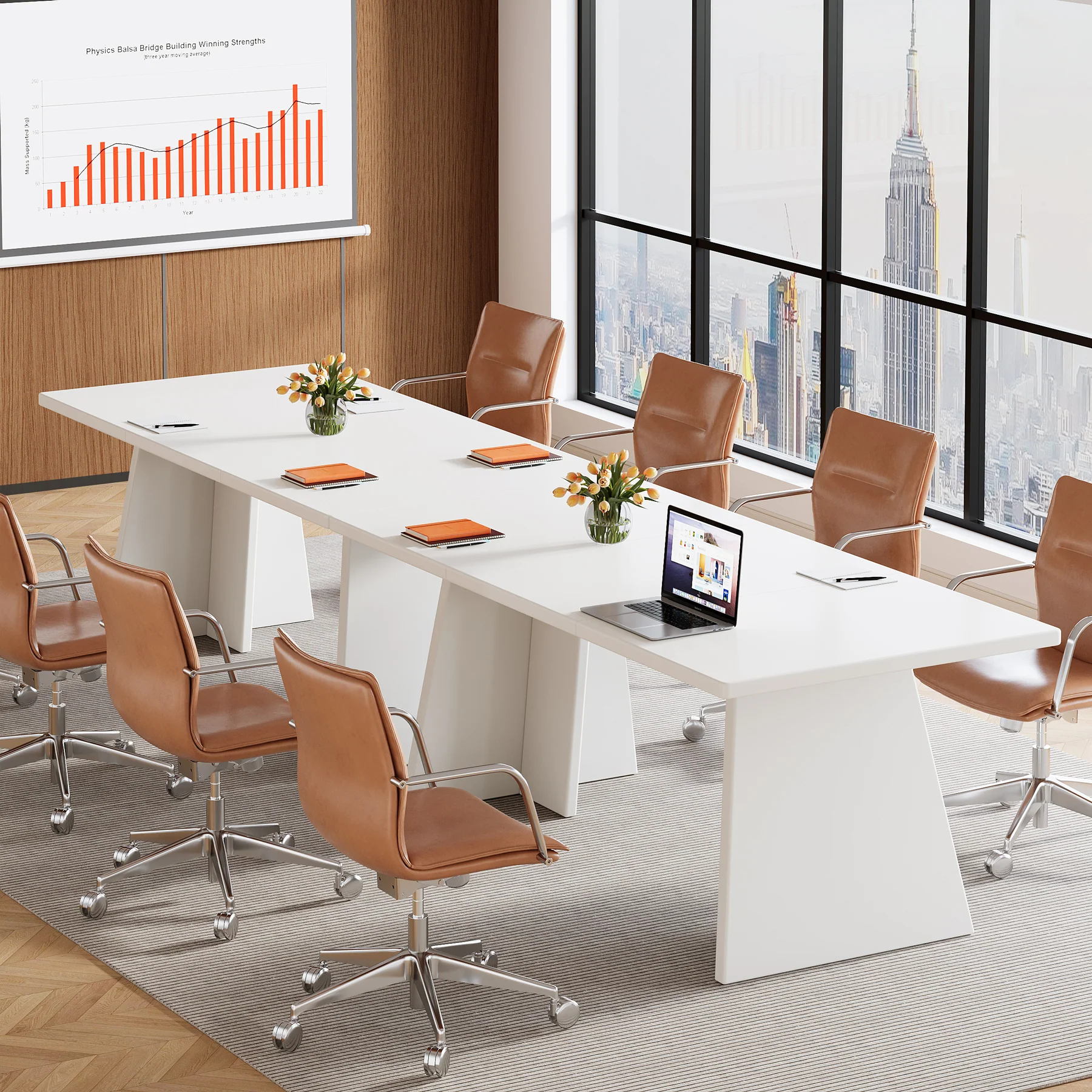 63" Executive Desk, Office Computer Meeting Table with Robust Pedestal - Image 7