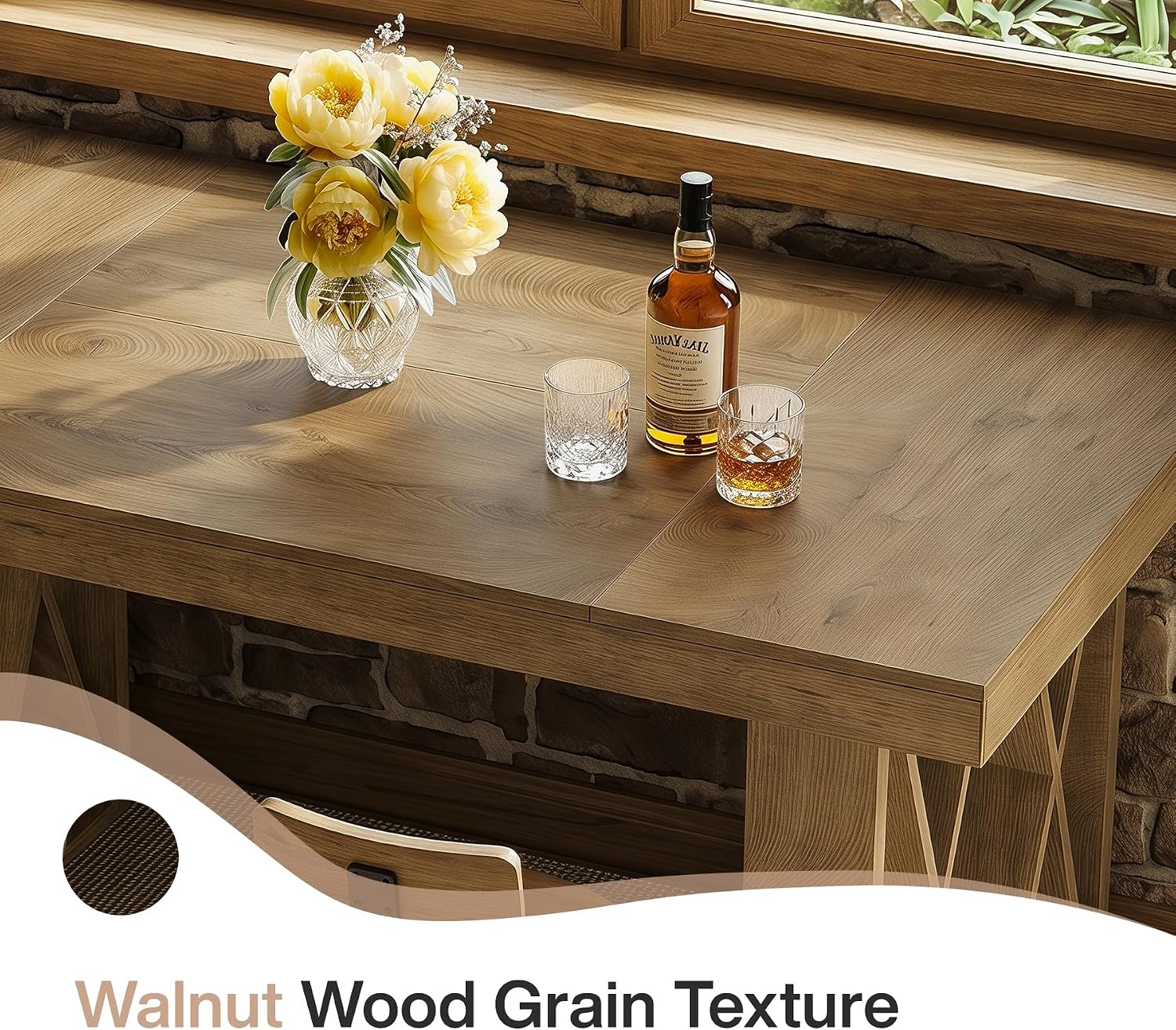 63" Rectangular Bar Table, Farmhouse Counter Height Pub Table - Image 7