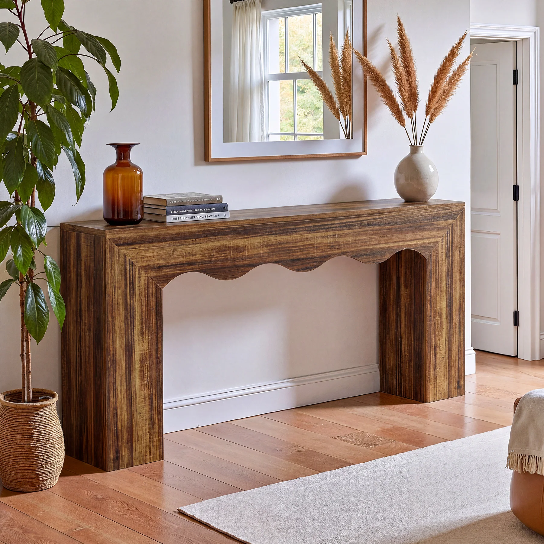 63" Console Table, Wooden Sofa Table Entryway Table with Storage - Image 11
