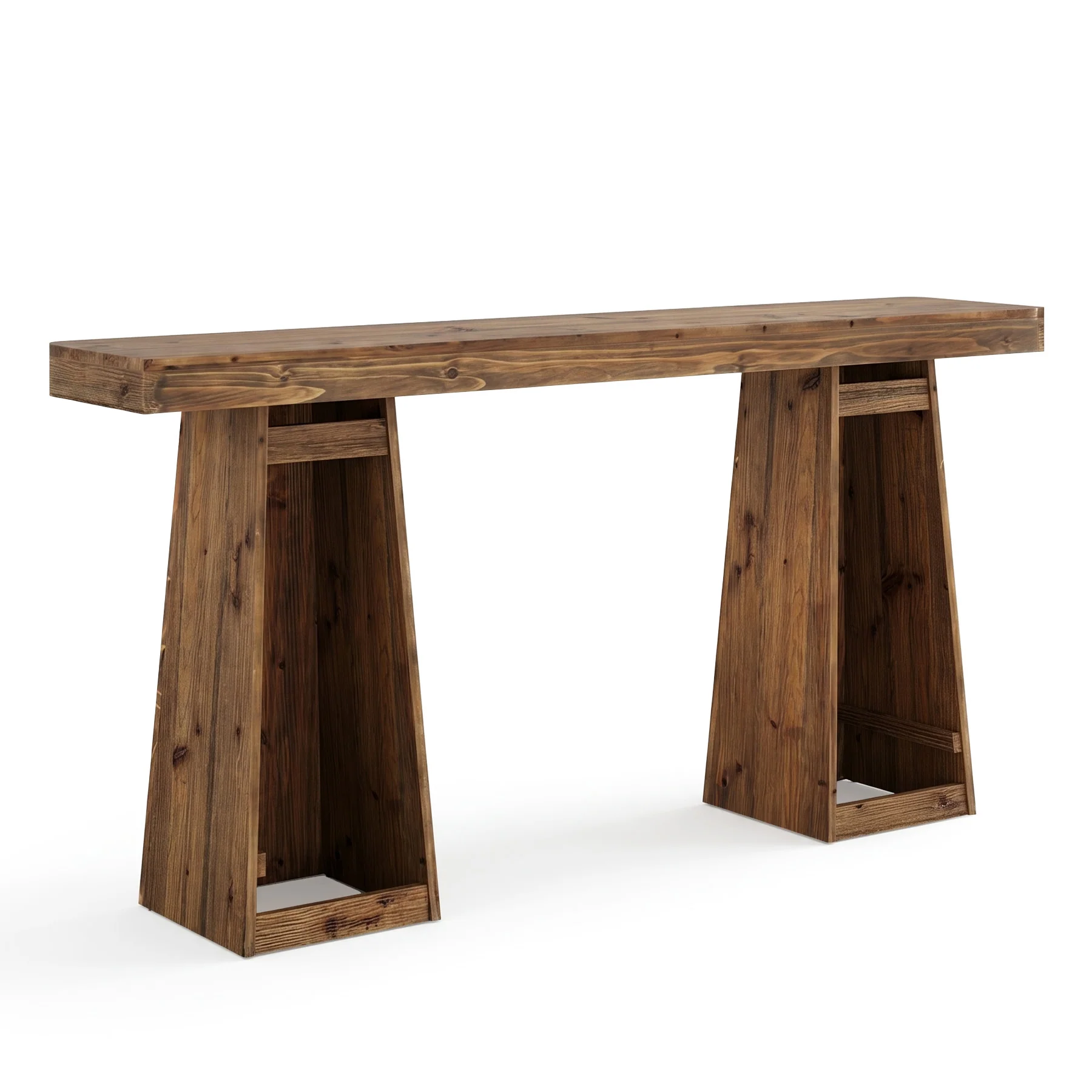 63" Farmhouse Console Table, Solid Wood Sofa Table Behind Couch with Extra-wide Legs - Image 9