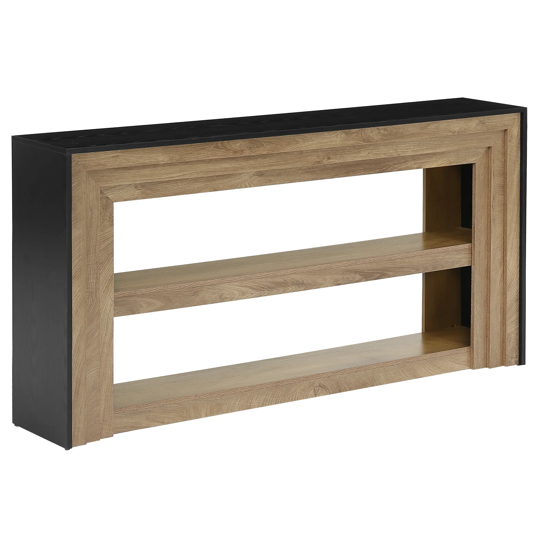 63" Long Console Table, Farmhouse 3-Tier Entryway Table with Storage for Hallway - Image 9