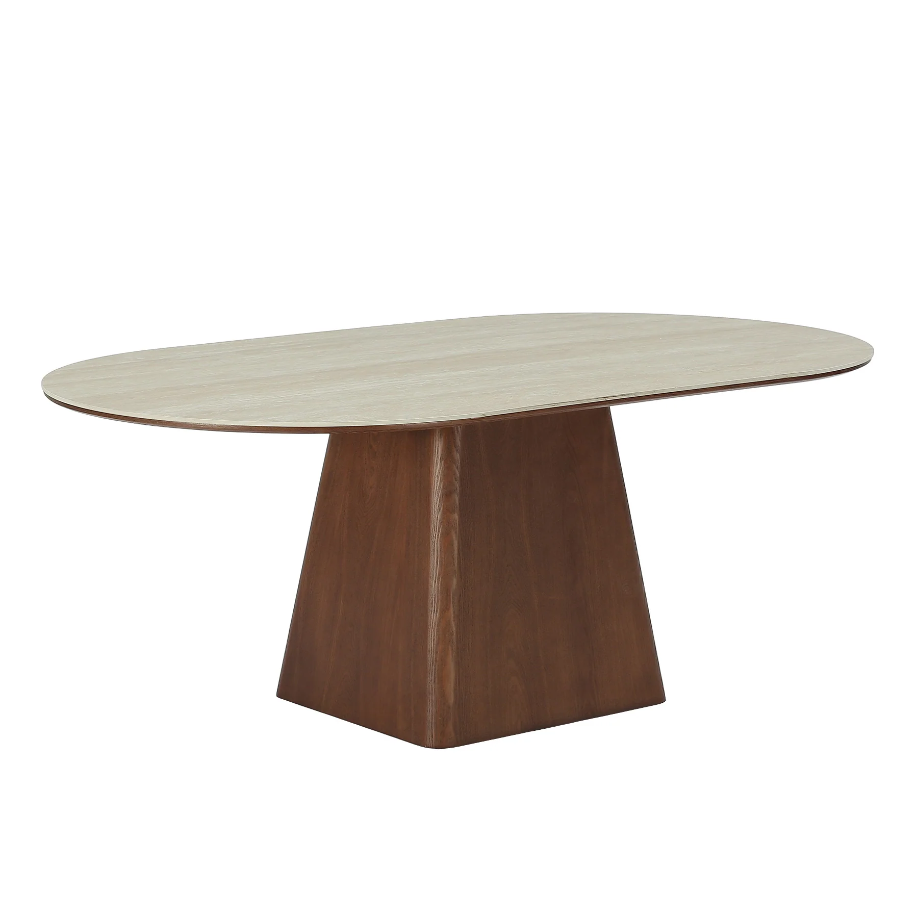 63" Oval Sintered Stone Dining Table with Solid Wood Pedestal Base for 4-6 - Image 8