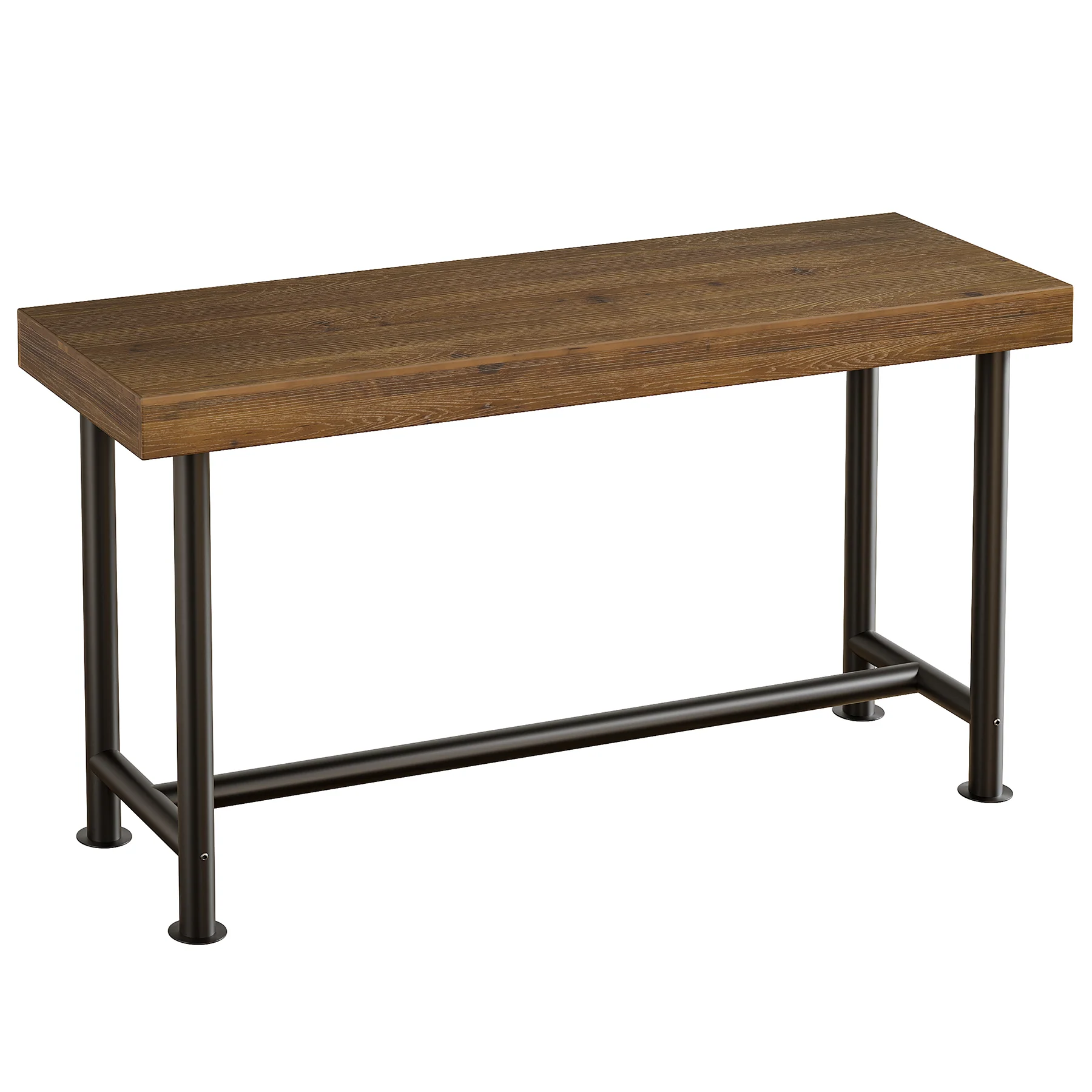 63" Solid Wood Bar Table, Rectangular Counter Height Pub Table with Metal Legs - Image 12